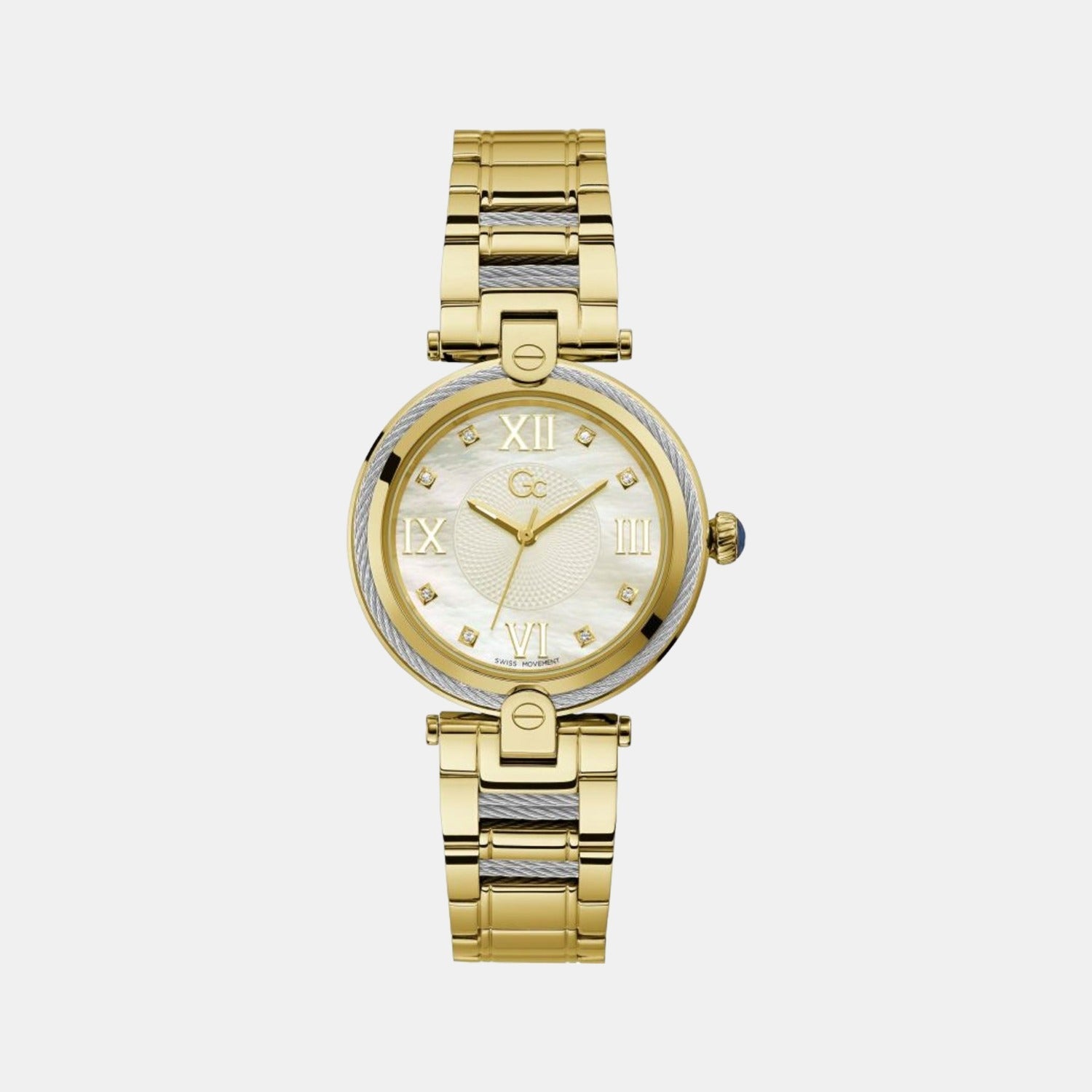 GC Fusion Cable Women Quartz White Dial Analog Stainless Steel Watch Z15001L1MF