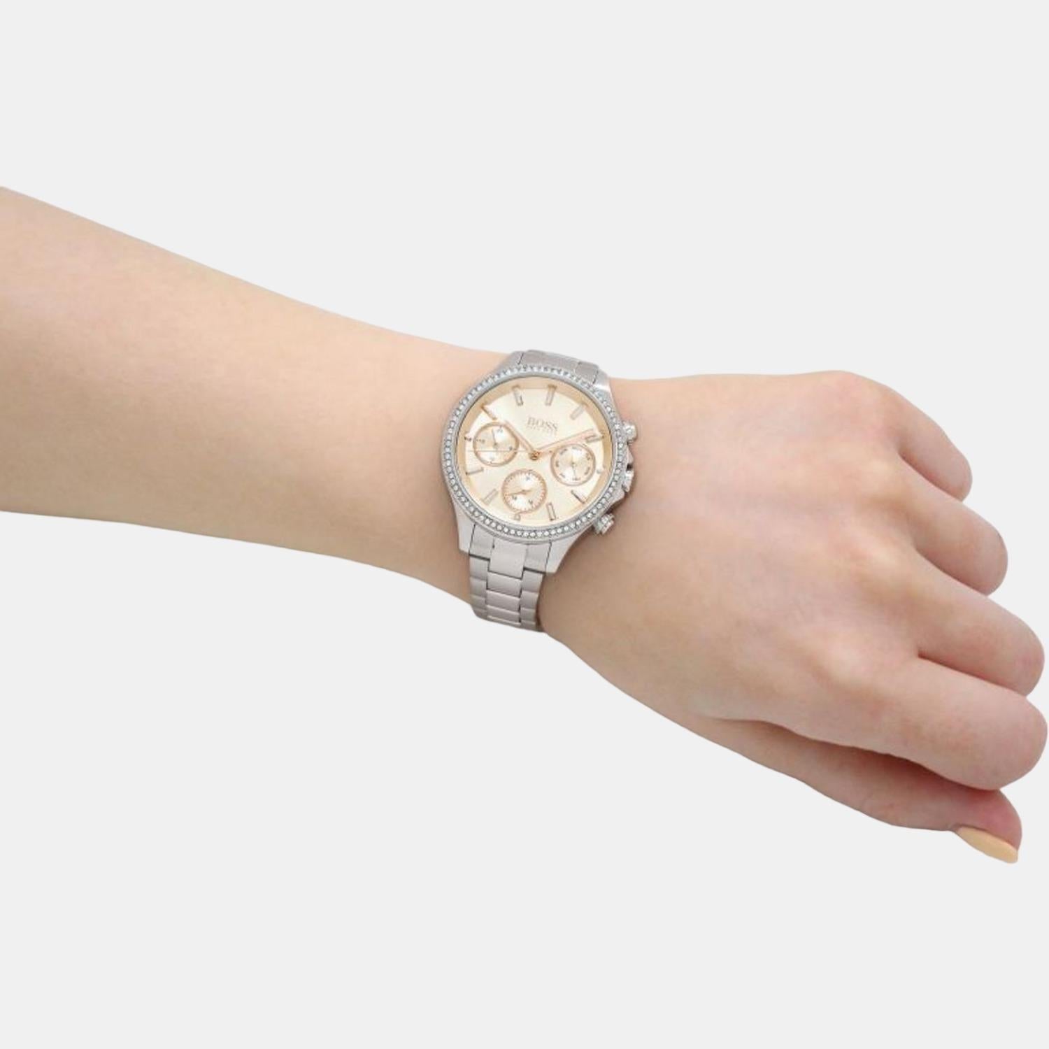 Boss Hera Women Quartz Pink Dial Chronograph Stainless Steel Watch 1502565 - view 7