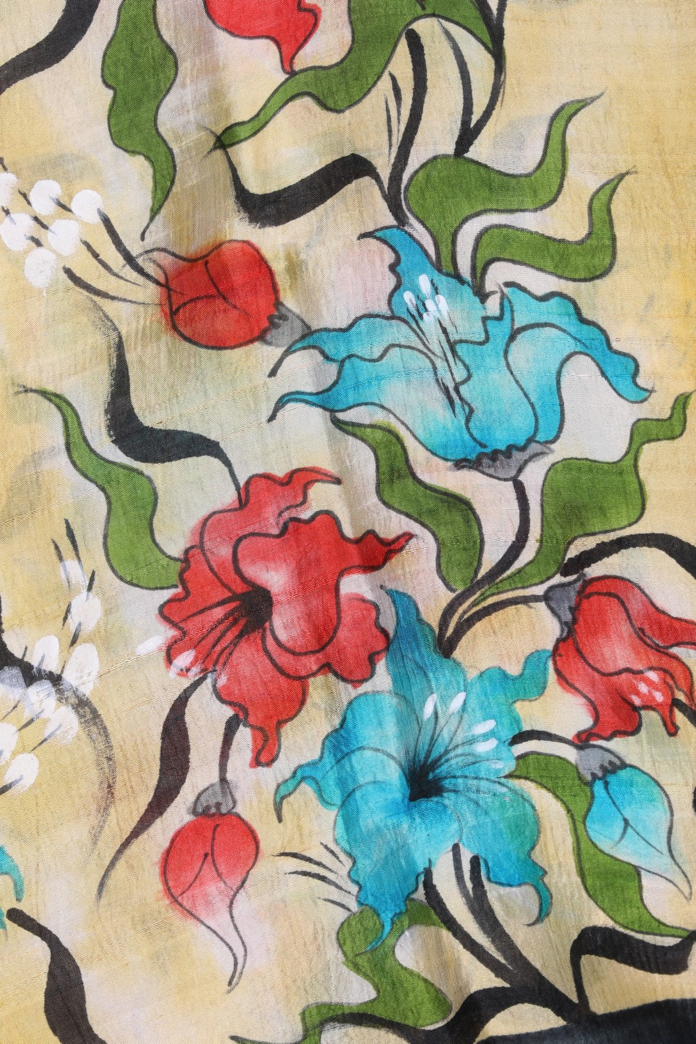 Kalanjali Hand-Painted Tussar Silk Dupatta - view 2