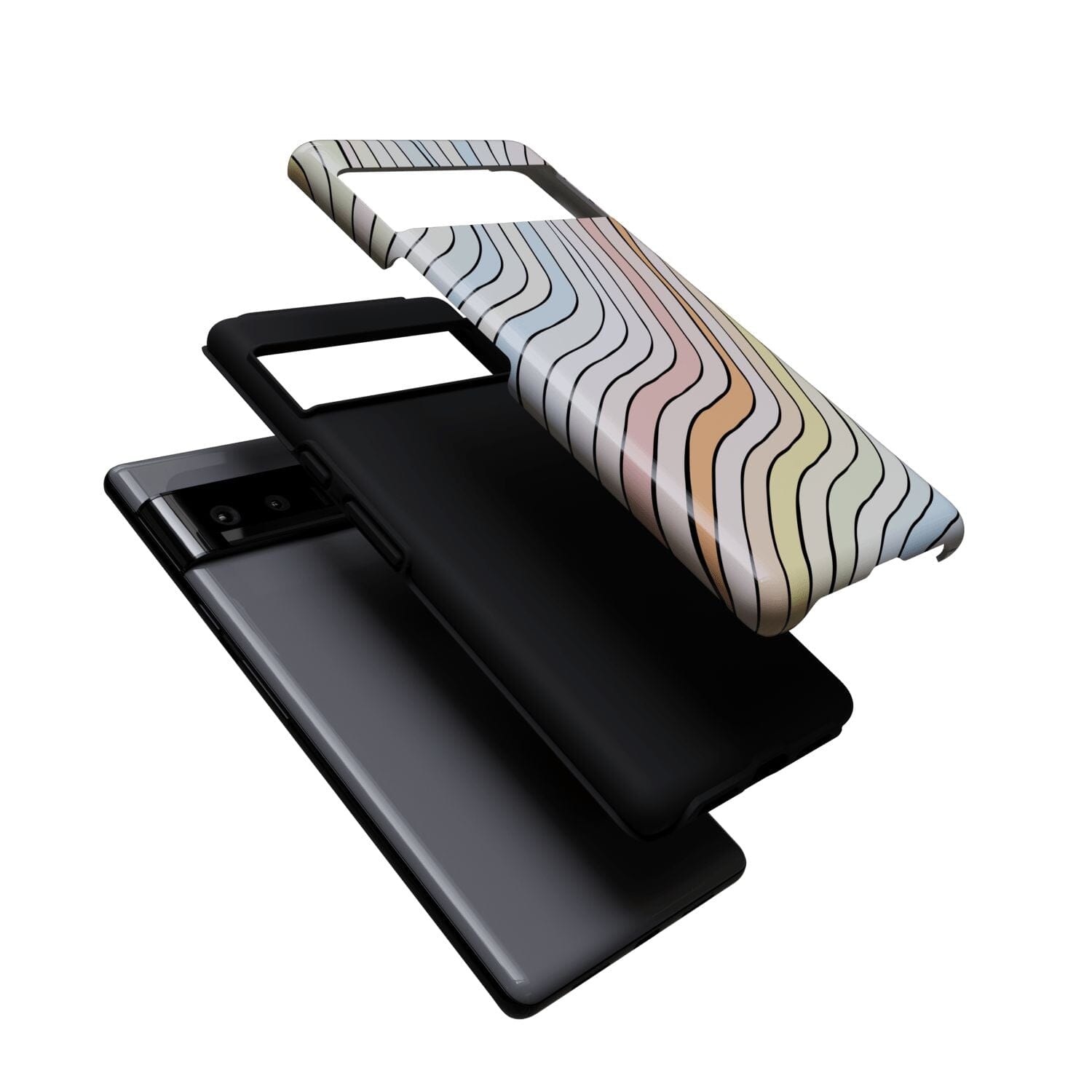Casetry Ride The Wave | Pastel Rainbow Lined Google Pixel Case - view 6