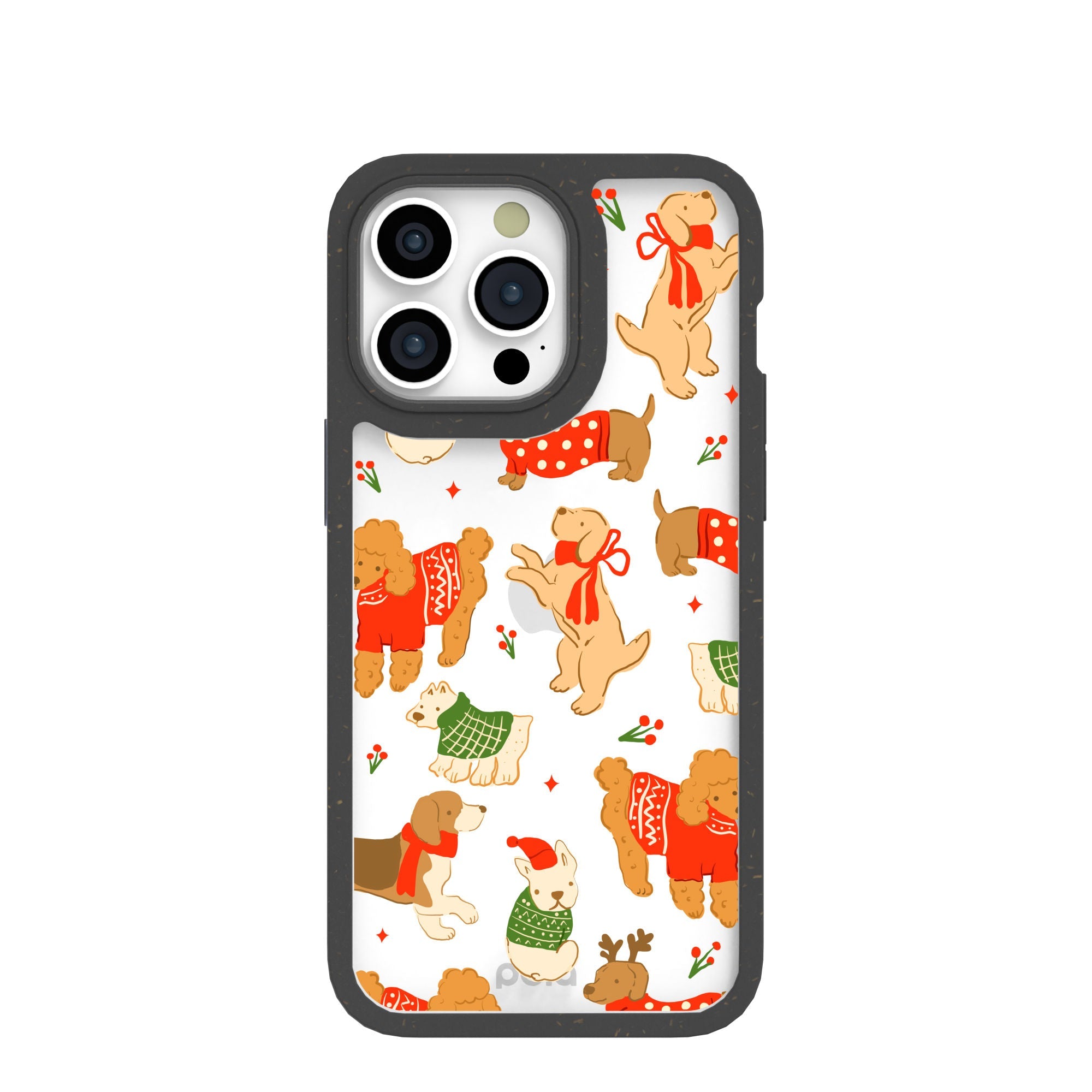 BlackTree Clear Jolly Doggos iPhone 15 Pro Max Case With Black Ridge