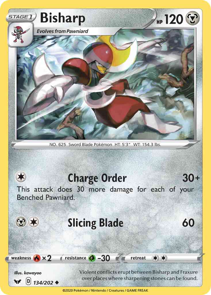 Uncommon swsh1-134 reverse – Pokémon Bisharp - 134/202 - Uncommon [swsh1-134] [Reverse Holo]