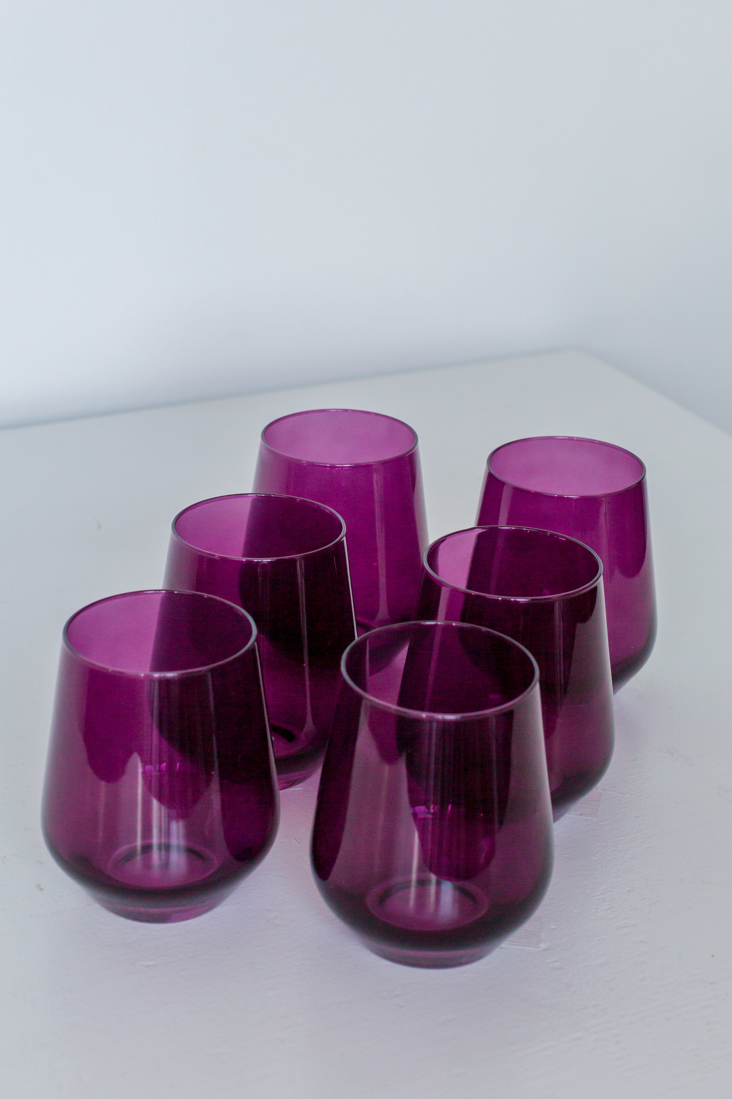 Estelle Colored Glass Estelle Colored Wine Stemless - Set of 6 {Amethyst}