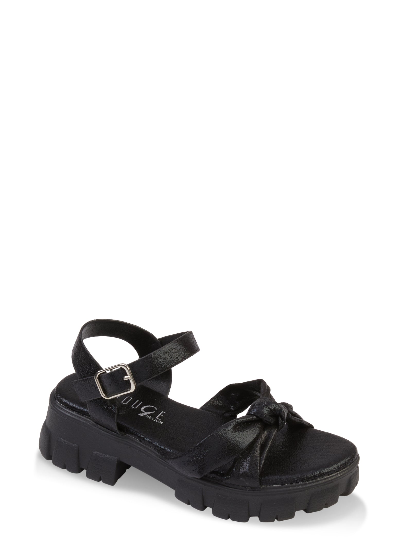 Rainbow Shops Girls Knot Band Buckle Strap Platform Sandals