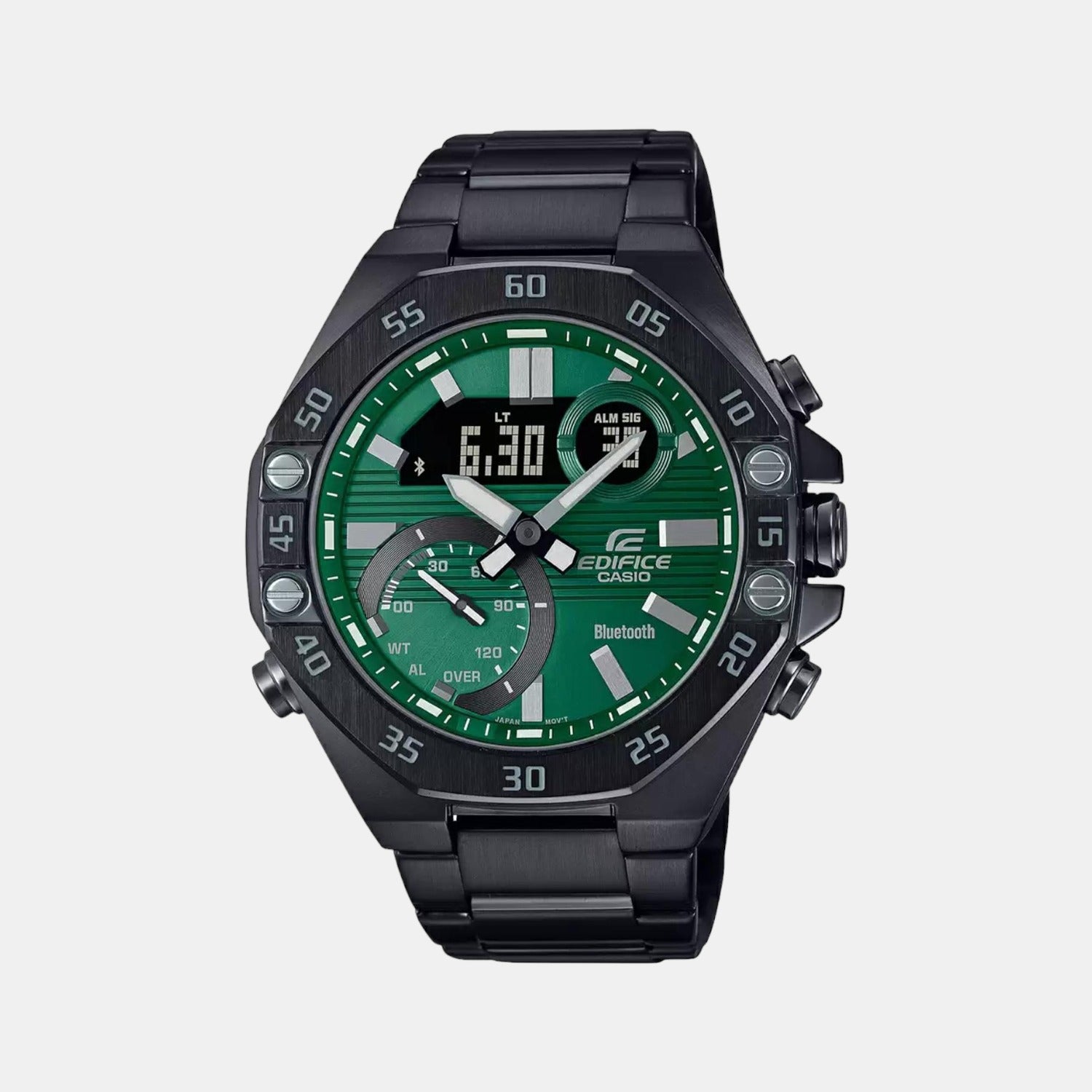 Casio Edifice Men Quartz Green Dial Analog-Digital Stainless Steel Watch ED526