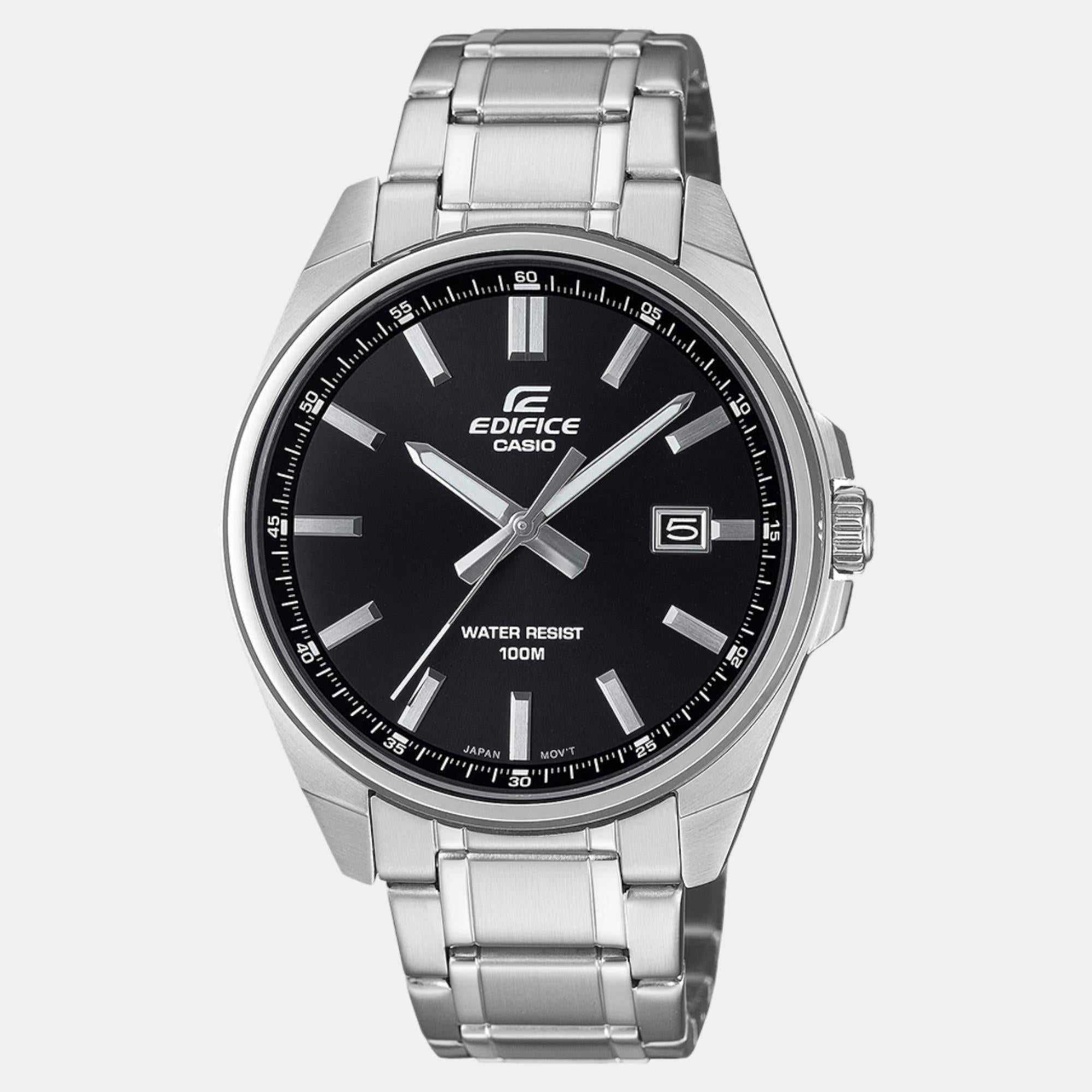 Casio Edifice Men Quartz Black Dial Analog Stainless Steel Watch ED618