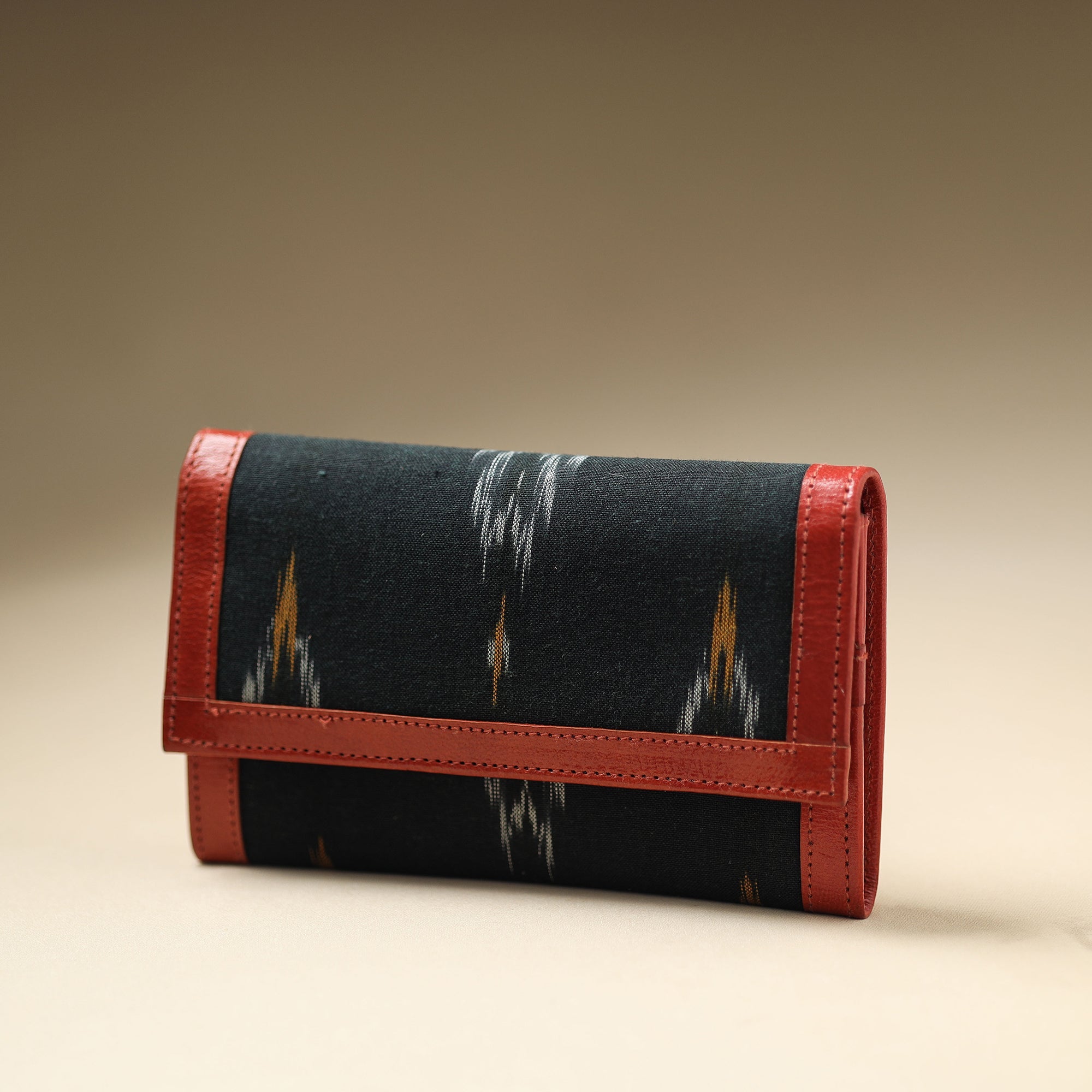 ASALKAAR Black - Handcrafted Ikat Weave Leather Wallet - view 2