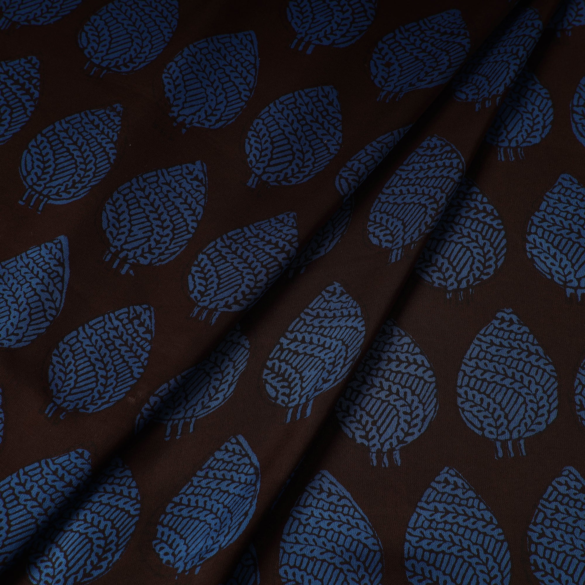 BAGH PRINTS BY MOHAMMED RAFIK KHATRI Blue - Bagh Block Printed Modal Silk Fabric - view 2