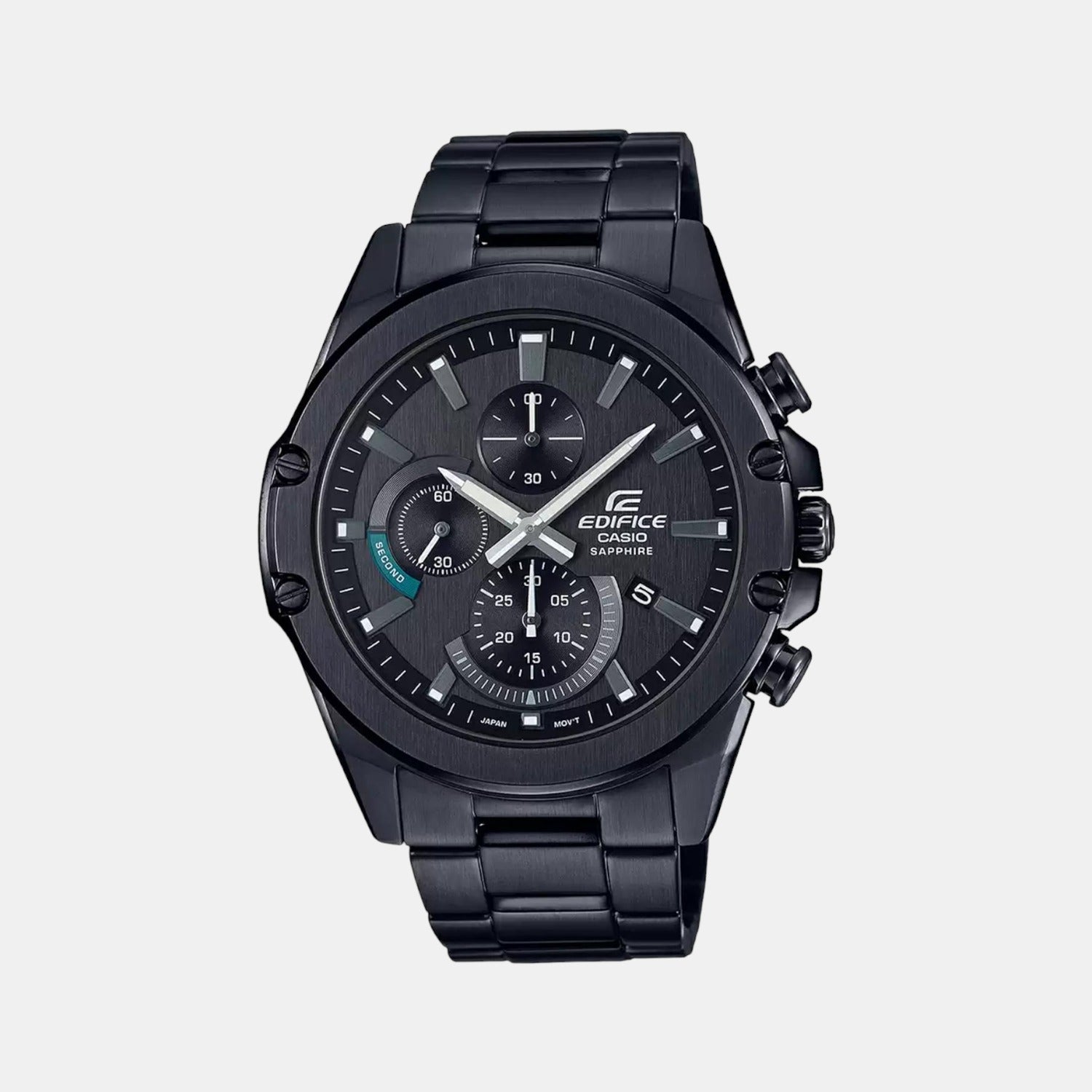 Casio Edifice Men Quartz Black Dial Chronograph Stainless Steel Watch EX508