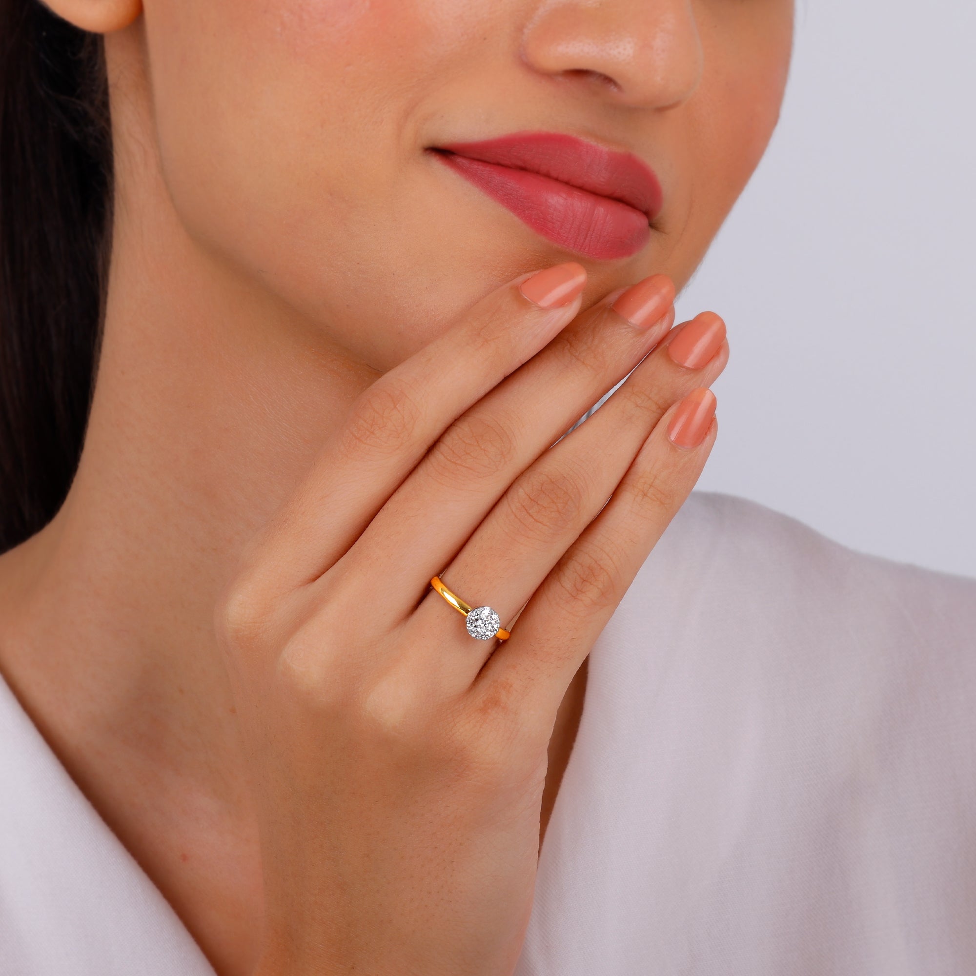 GIVA Jewellery Gold Organic Radiance Diamond Ring - view 3