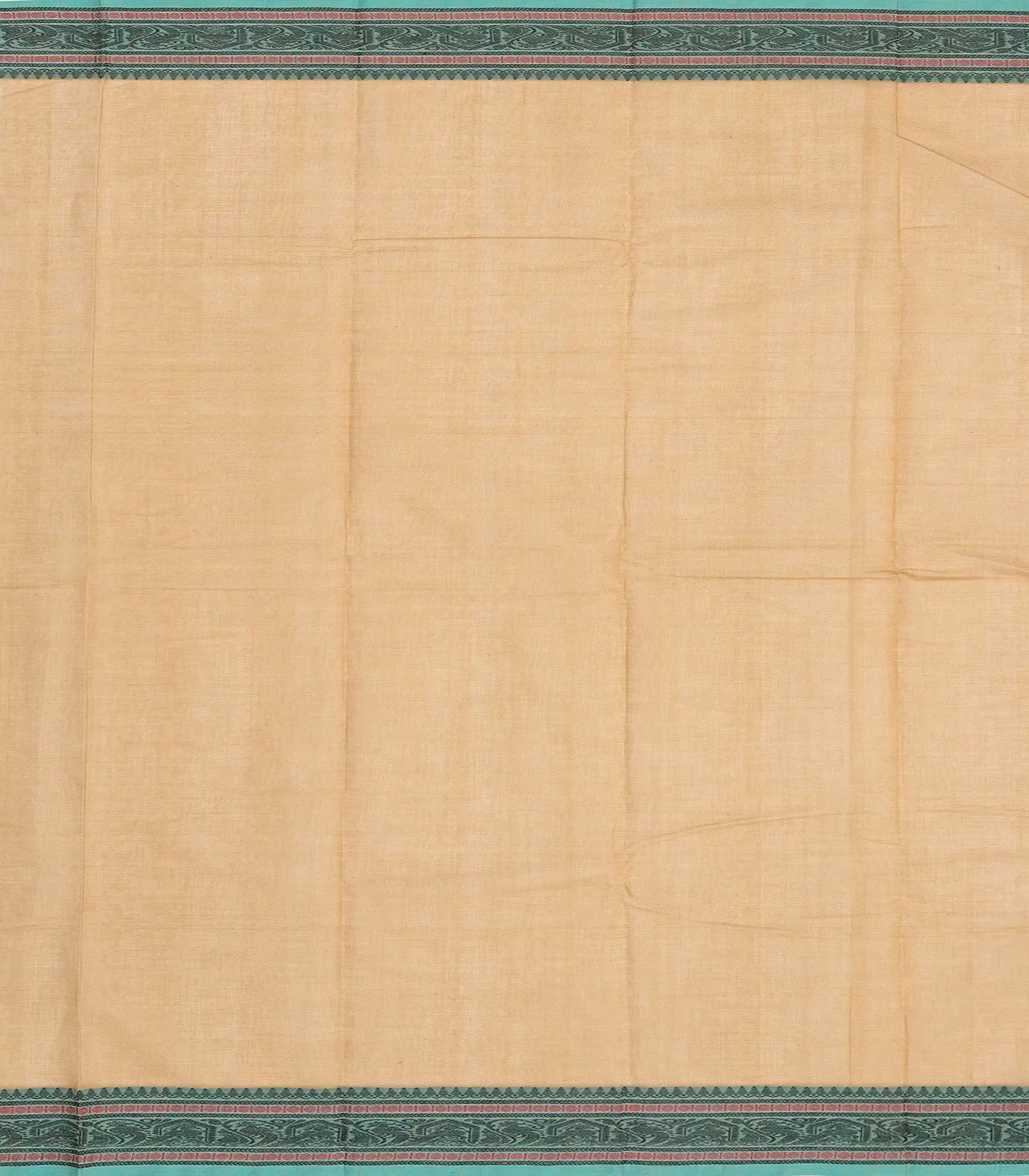 RmKV Beige Handloom Kanchi Cotton Saree With Annam & Deer Buttas - view 4