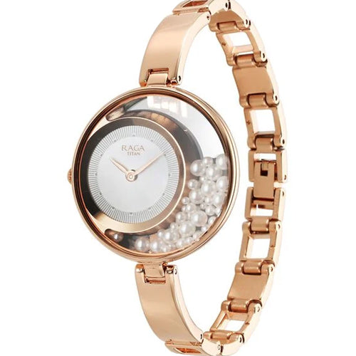 Titan Raga Power Pearls Quartz Analog White Dial with loose pearls Metal Strap Watch for Women 33.5mm NT95224WM01F - view 3