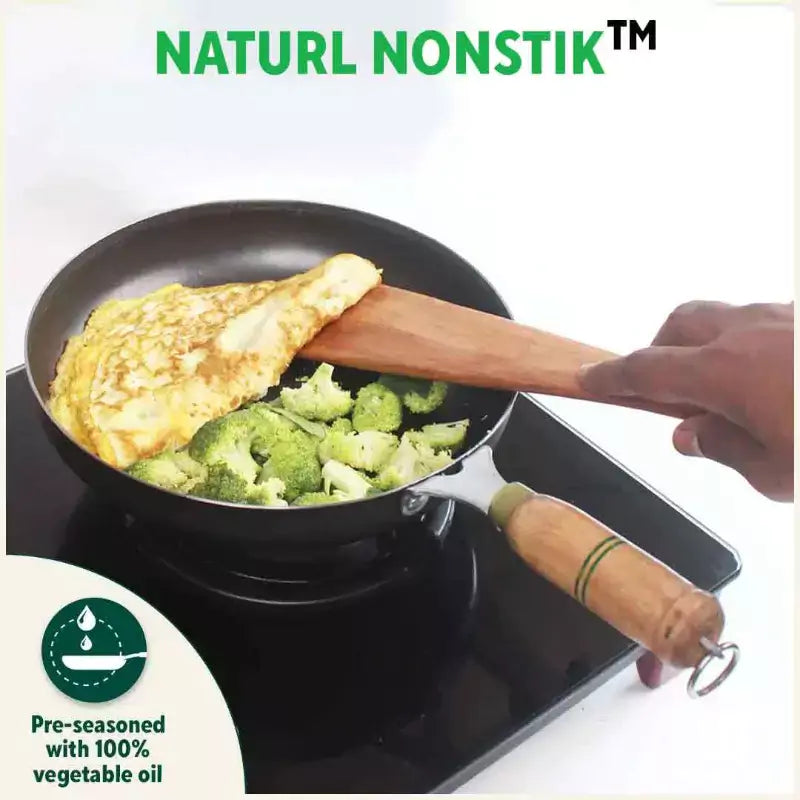 The Indus Valley 100% Pure Iron Cookware Set: Free ₹799 Kadai+ Tawa+ Fry Pan+ Wok, Toxin-free Sheet Iron, Pre-seasoned, Induction & Gas, Kitchen Set f - view 8
