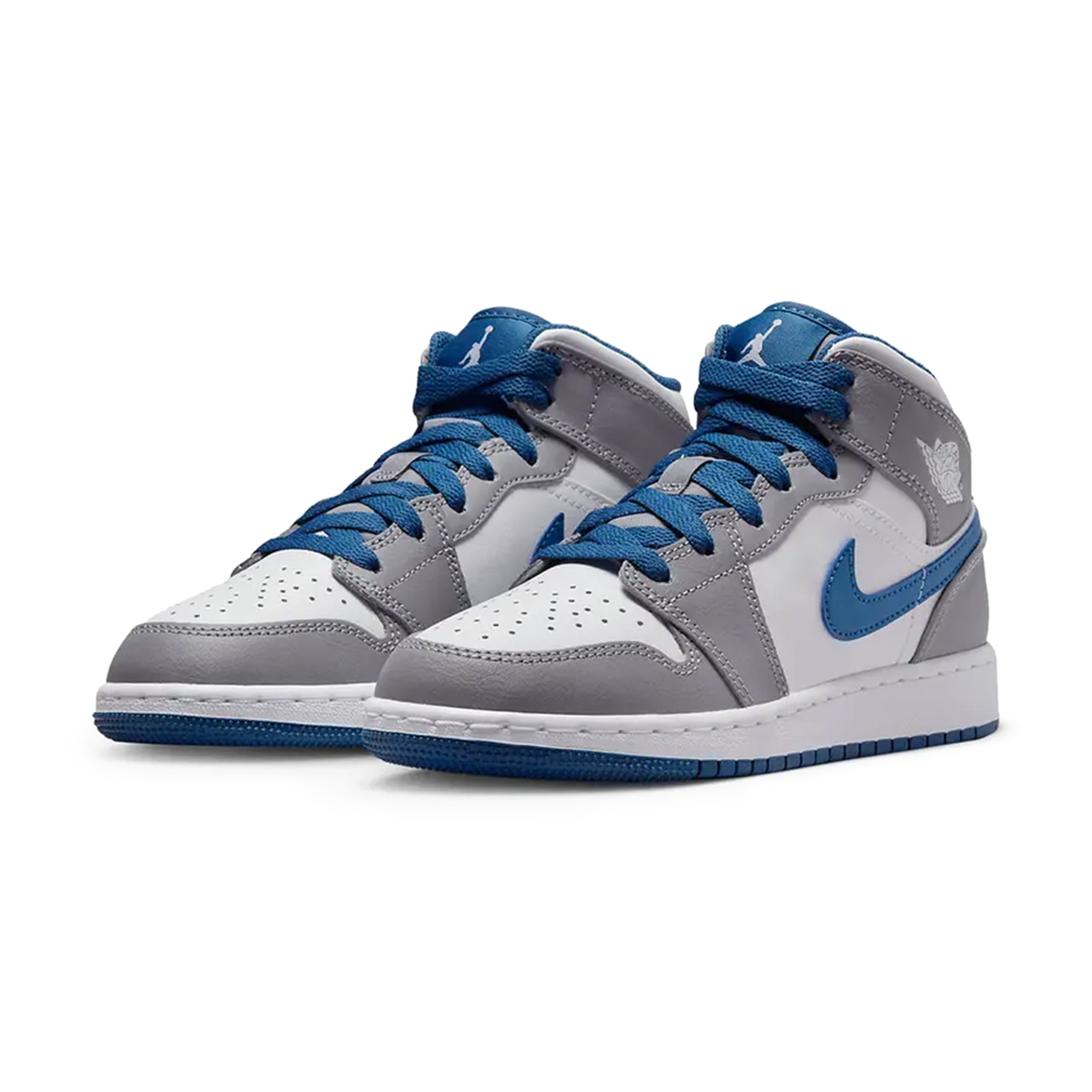 Air Jordan 1 Mid True Blue Cement (GS) – Grey - view 2