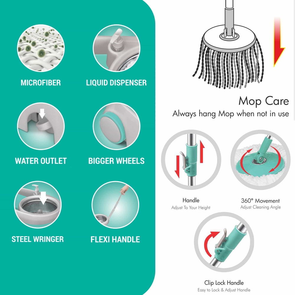 Prime Mop with Big Wheels and Stainless Steel Wringer (Spotzero by Milton) - view 4