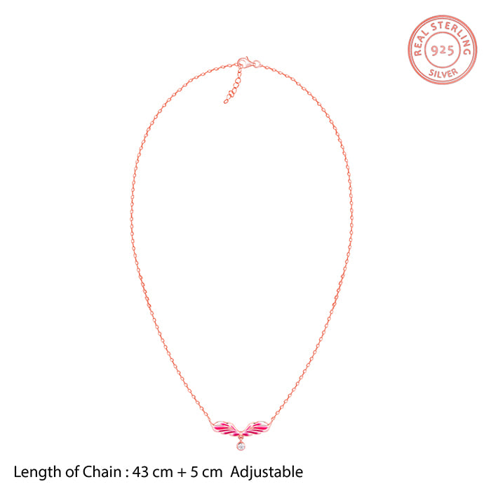 GIVA Jewellery Rose Gold Fluffed Wing Necklace - view 6