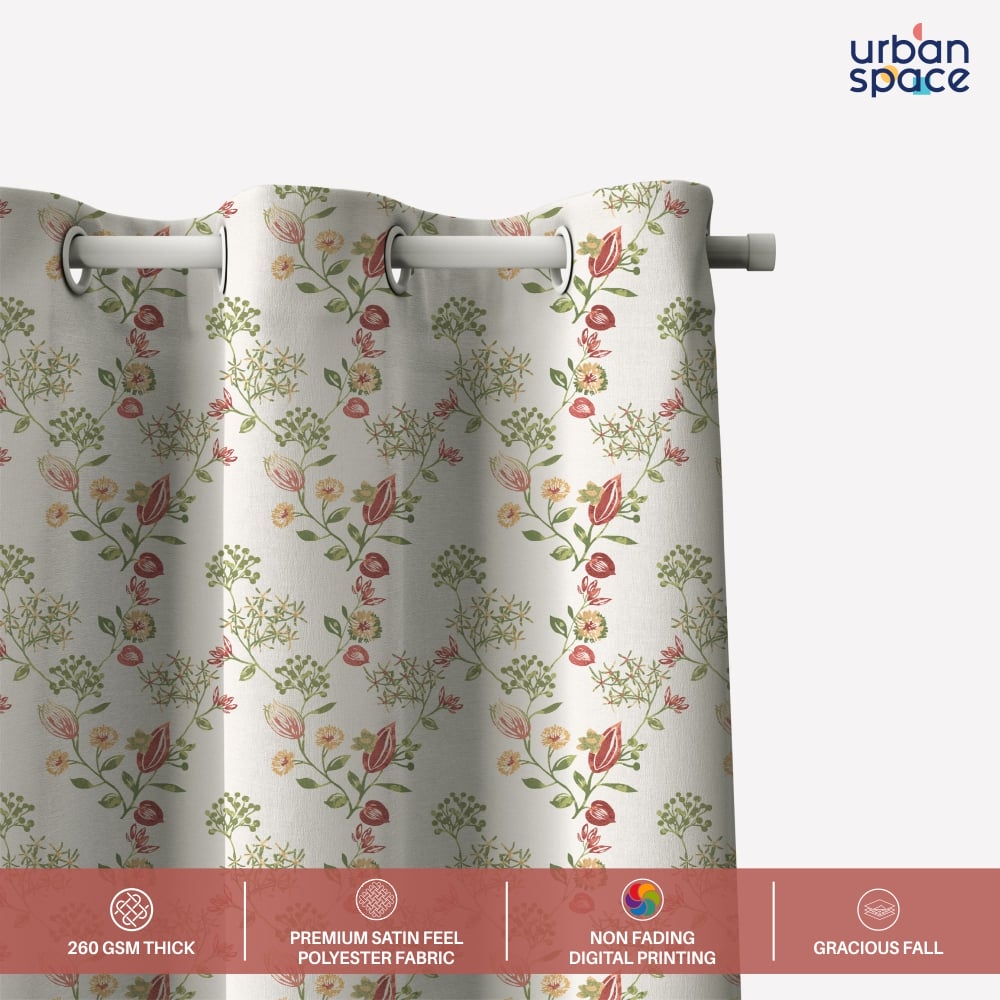 Urban Space -Home Furnishing Store Blackout Curtains, Digital Printed Curtains, Pack of 2 Curtains - Gulmohar - view 2