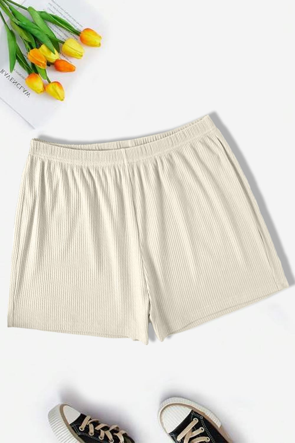 Nobero Freya Rib-Knit Shorts – Women's, Off White