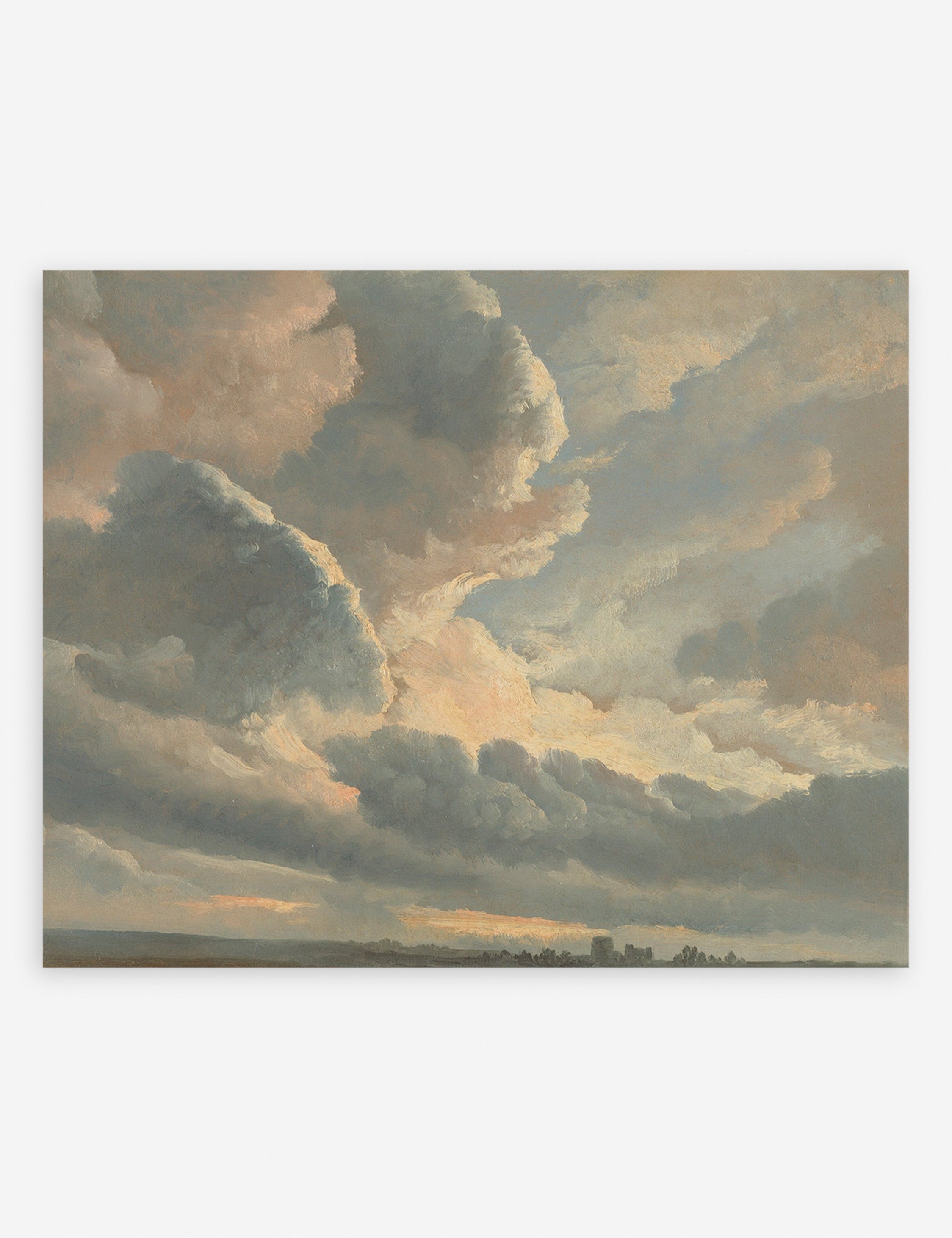 Lulu and Georgia Study of Clouds with a Sunset near Rome Wall Art by Simon Alexandre Clement Denis