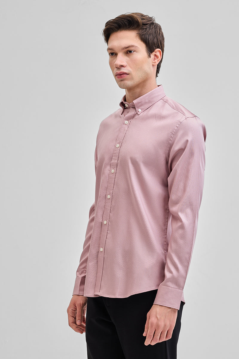 SNITCH Light Pink Solid Oxford Shirt - view 5
