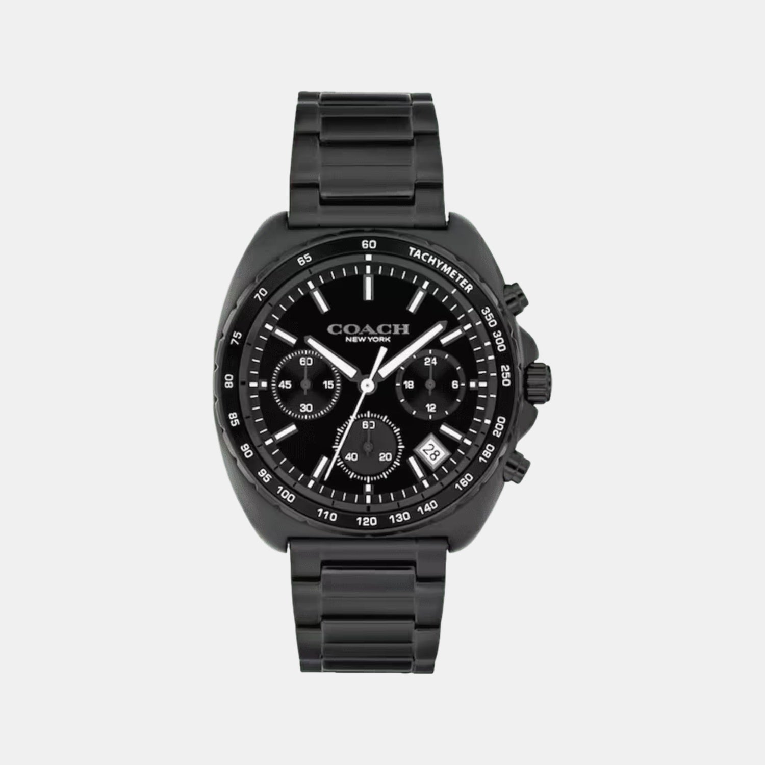 Coach Charter Men Quartz Black Dial Chronograph Stainless Steel Watch 14602739