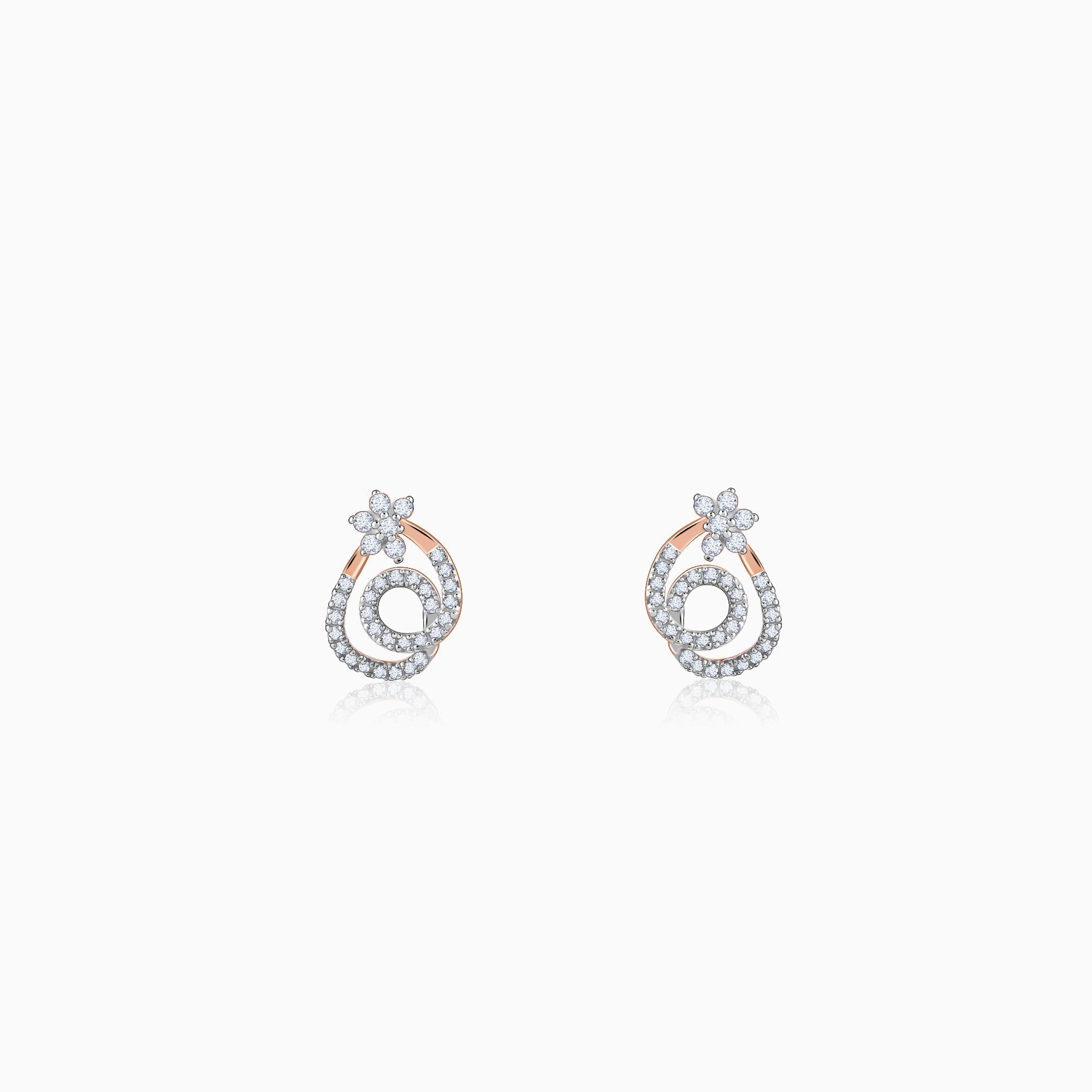 GIVA Jewellery Rose Gold Twist of Grace Earrings