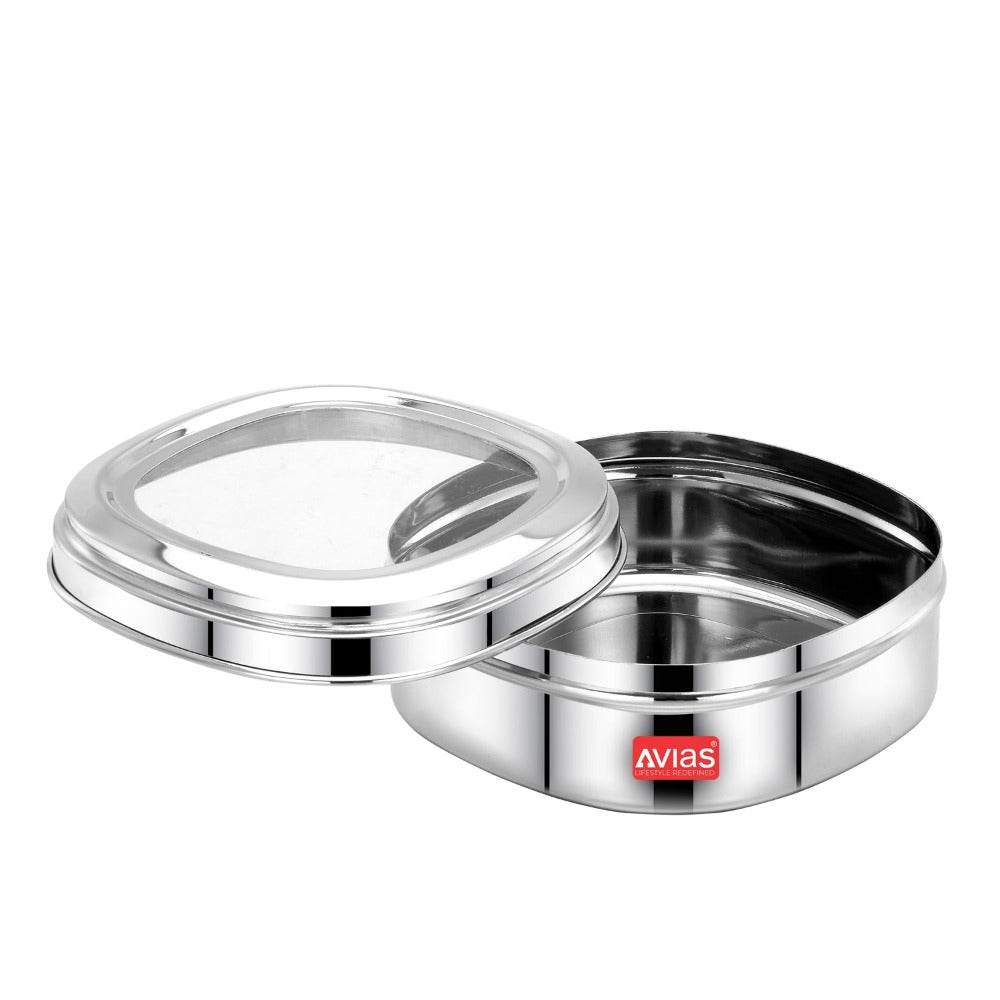 AVIAS Chocolate Box with See-Through Lid | Silver | Set of 3 Pcs - view 2