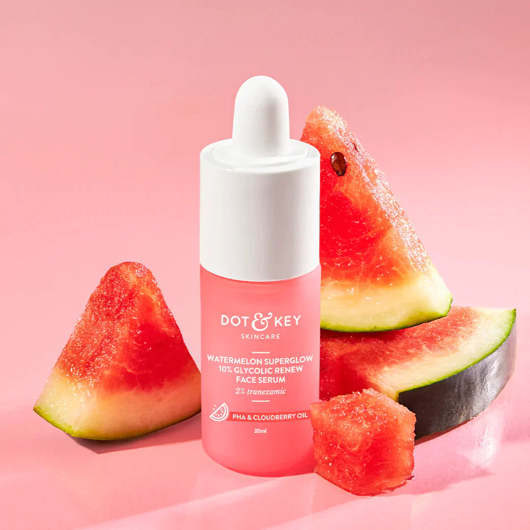 Watermelon 10 glycolic – Dot & Key Watermelon 10% Glycolic Super Glow Serum for Smooth, Luminous, Glowing Skin: 20ml
