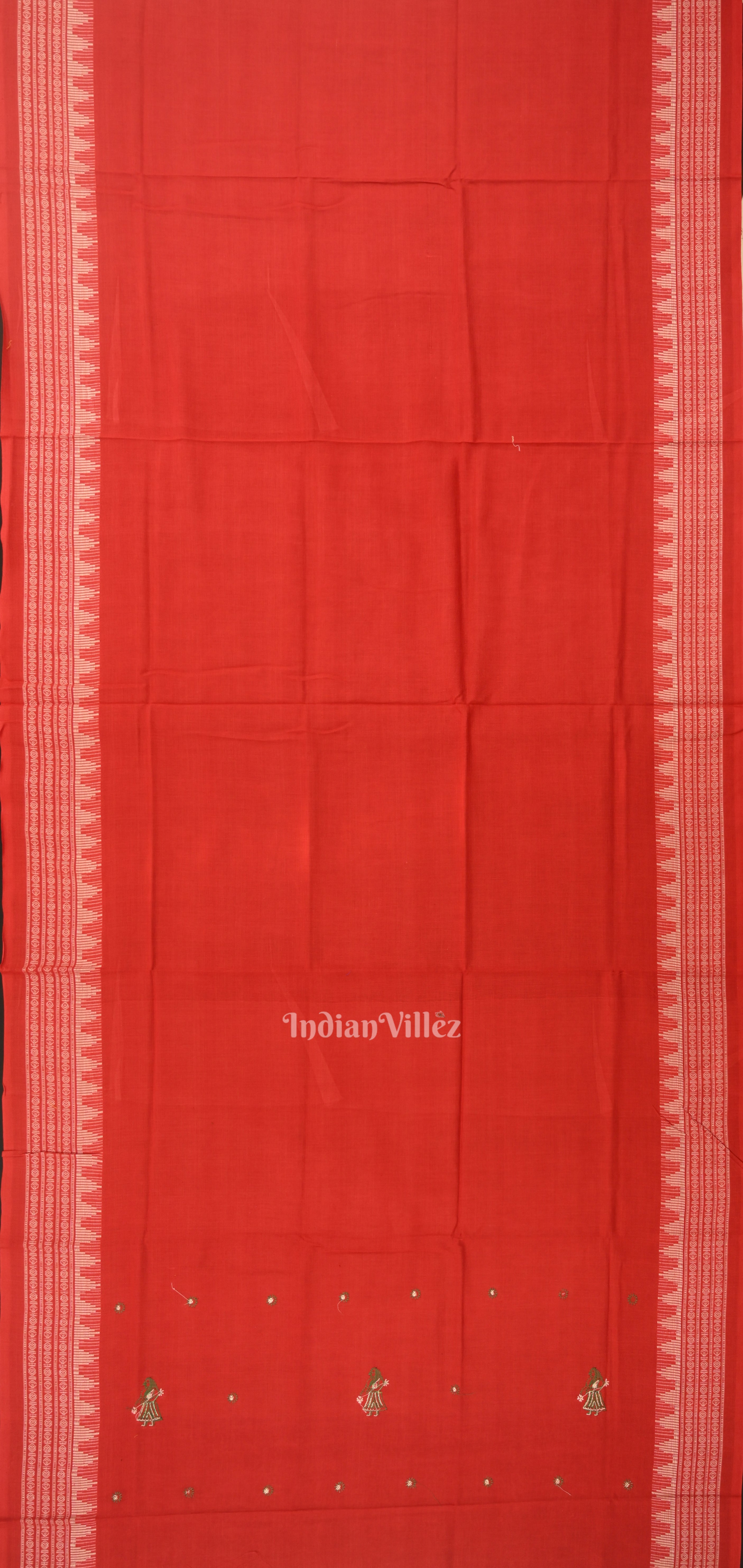 IndianVillèz Green with Red Doll Odisha Ikat Sambalpuri Dress Material & Dupatta - view 4