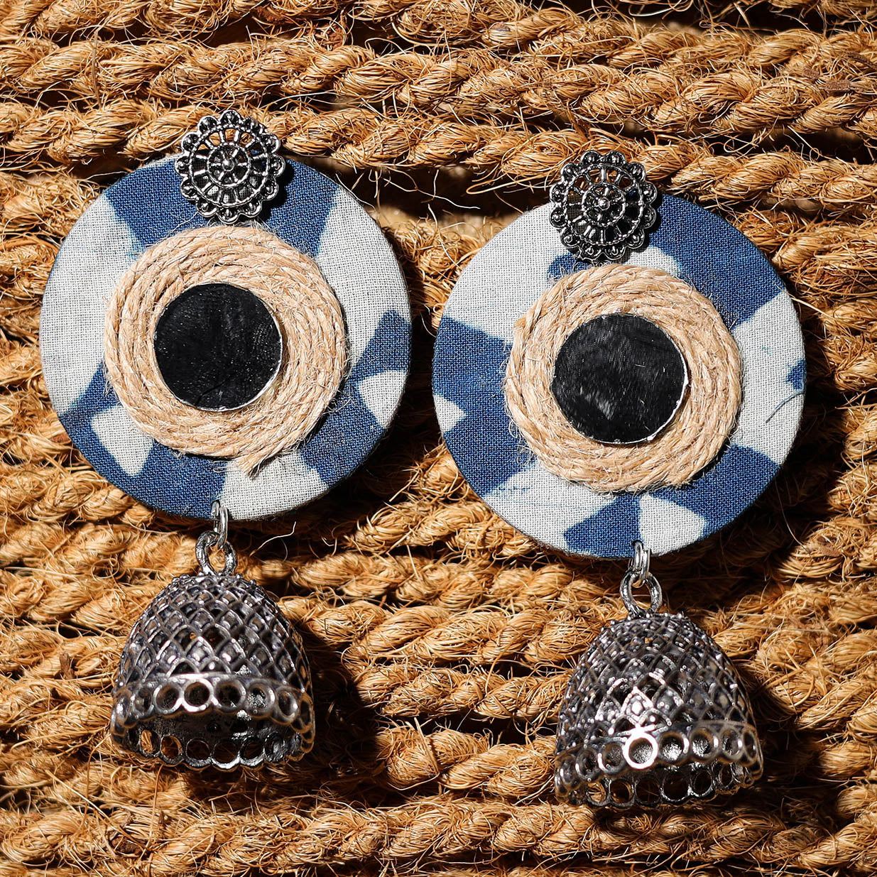 JALPARI Amaira Handcrafted GS Fabart Jhumki Earrings - view 2