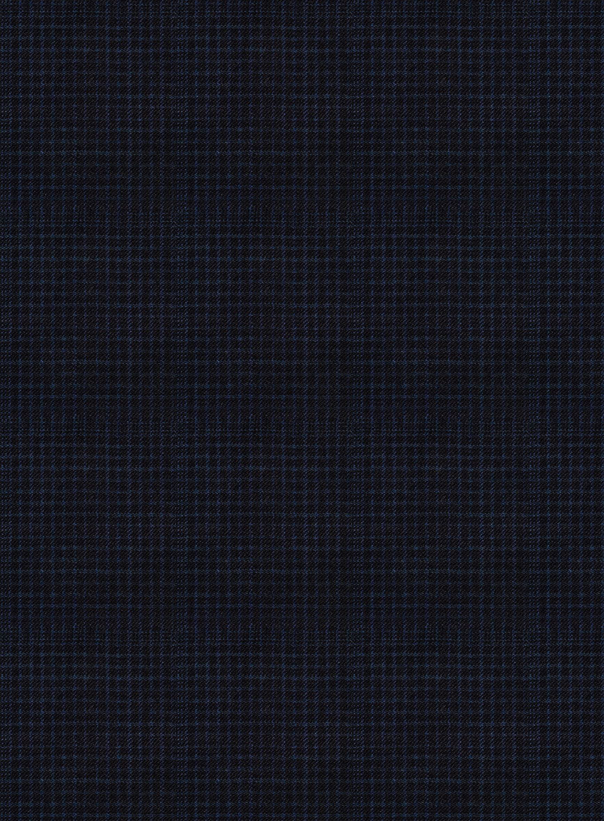 StudioSuits Napolean Alda Gingham Dark Blue Wool Suit - view 7