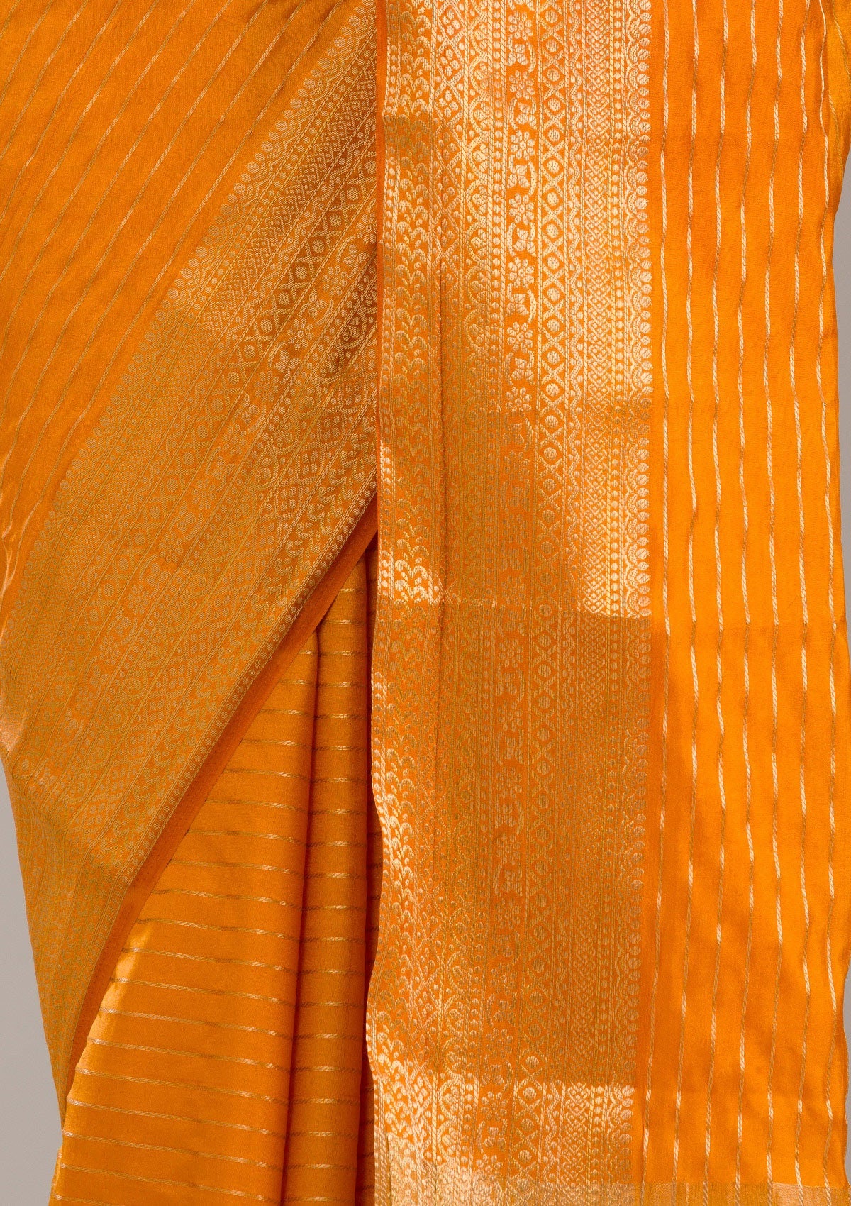 Koskii Orange Zariwork Soft Silk Saree – Women's - view 8