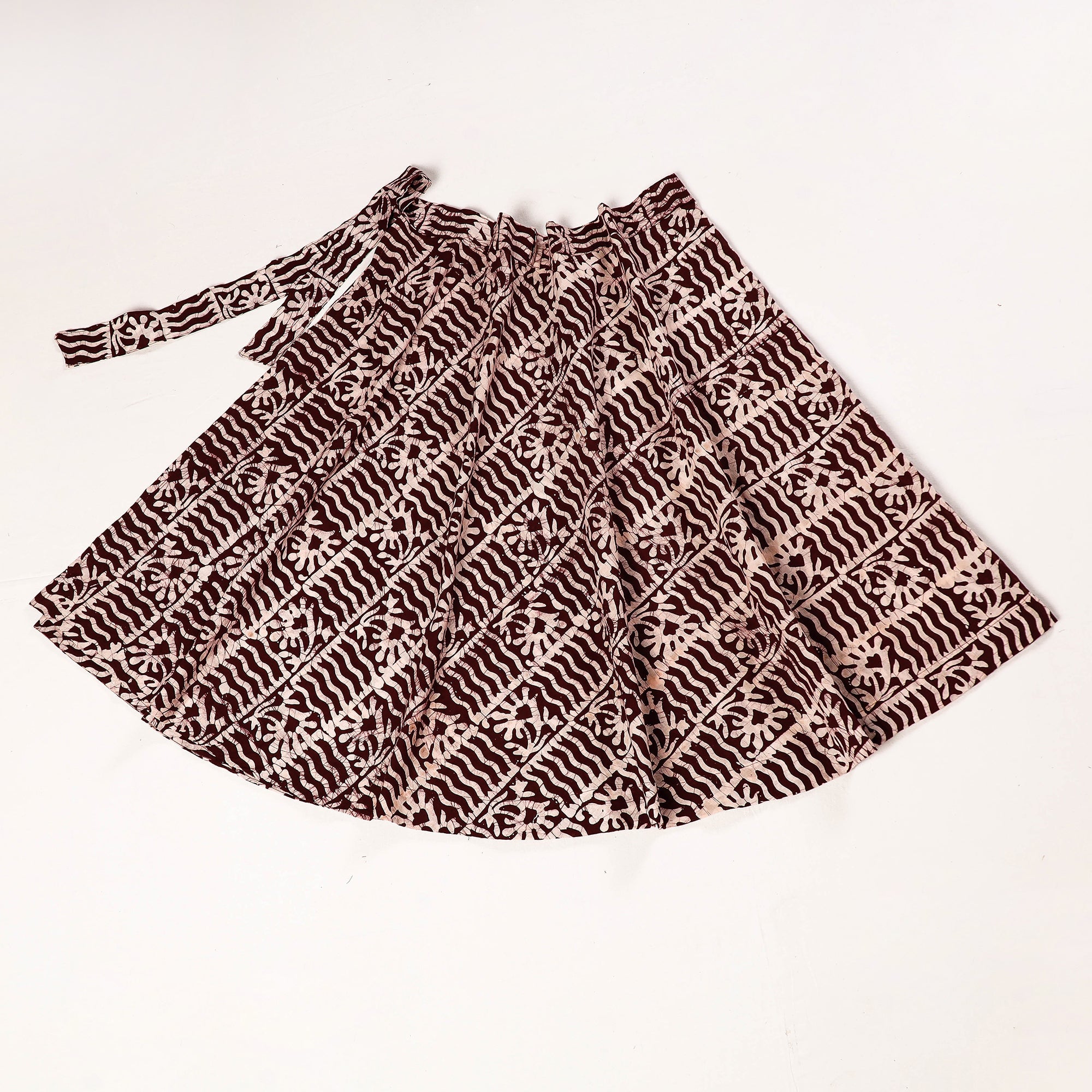 NOORI BAZAR Brown - Hand Batik Printing Cotton Wrap Around Skirt - view 2