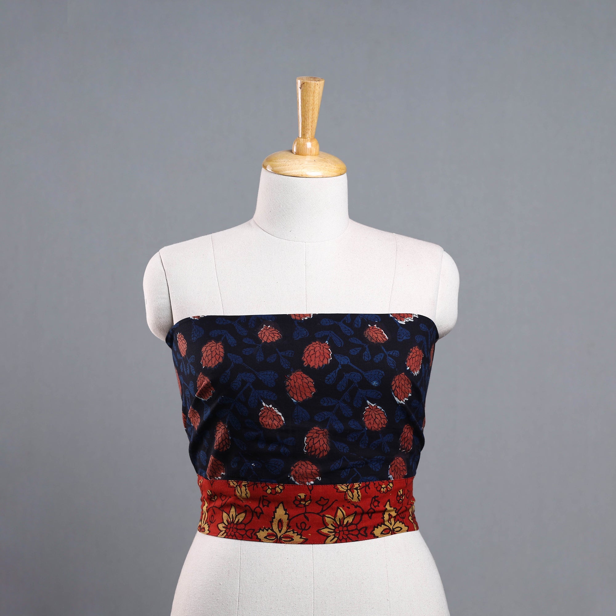 NOORI BAZAR Black - Block Print Cotton Bagru Blouse Piece 02
