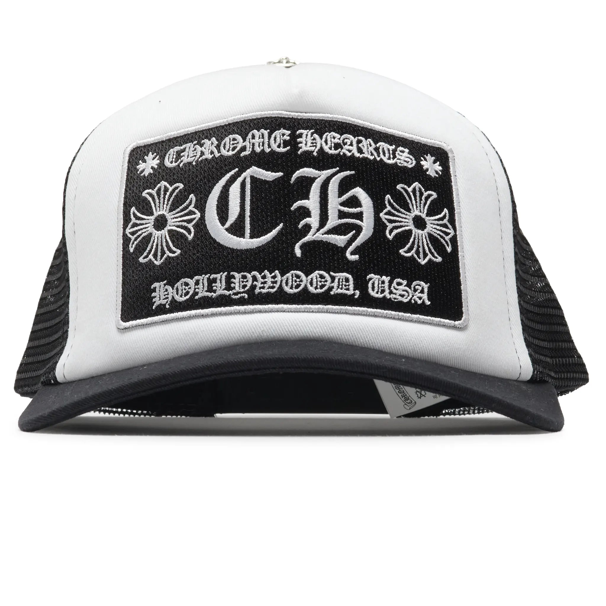 Chrome Hearts CH Hollywood White Black Trucker Cap - view 2