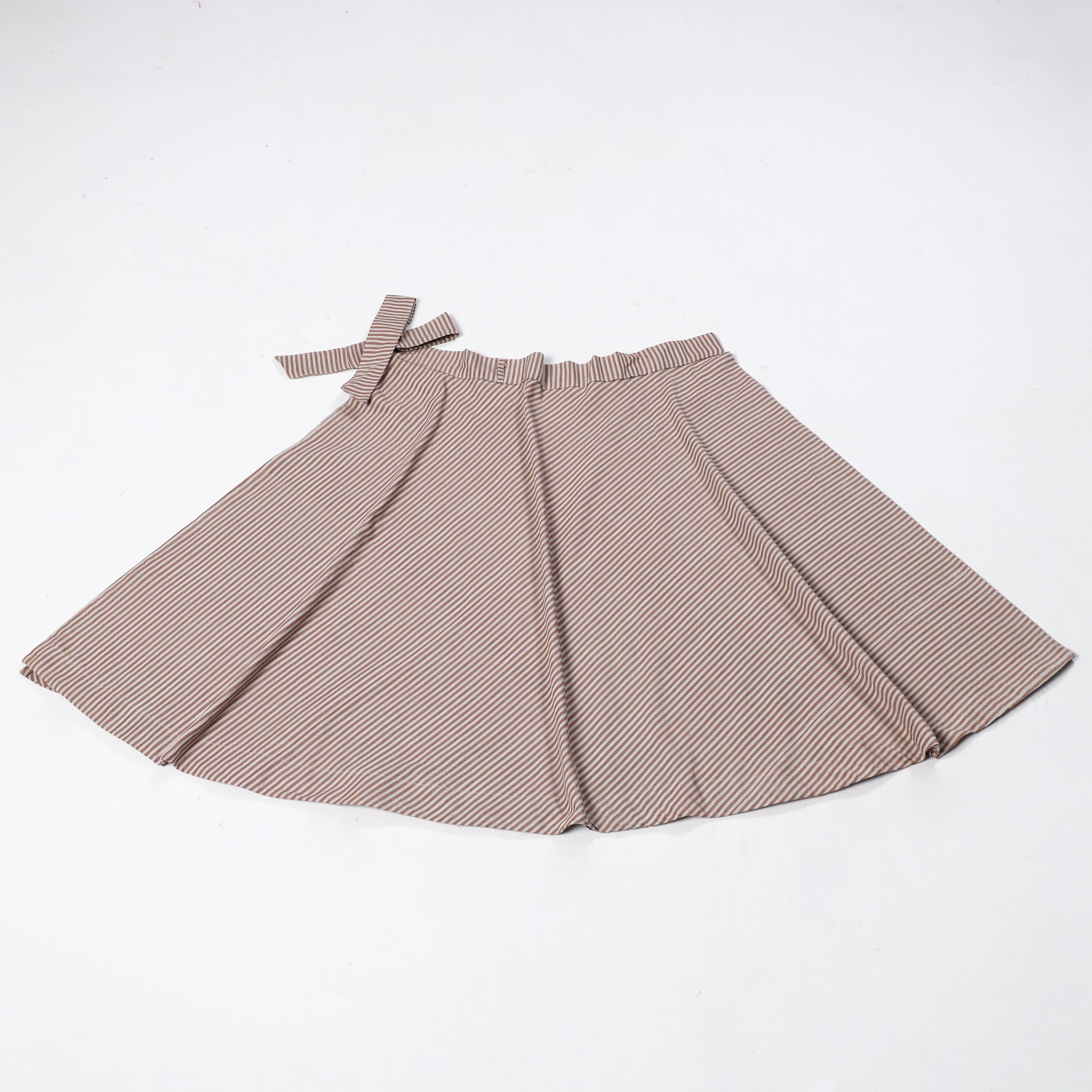NOORI BAZAR Brown - Jhiri Handloom Cotton Wrap Around Plain Skirt 08 - view 4