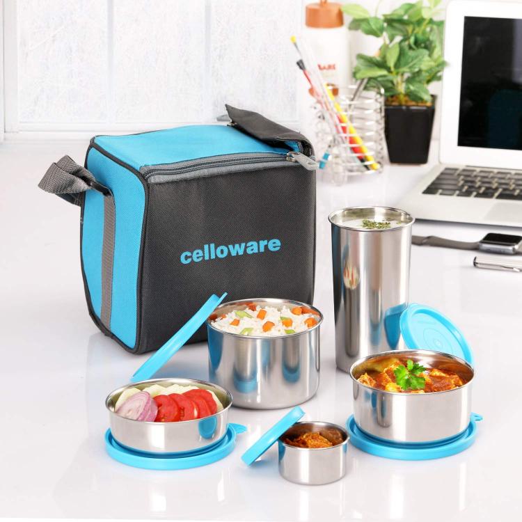 Cello Steelox Steel Lunch Box Combo – Blue - view 2