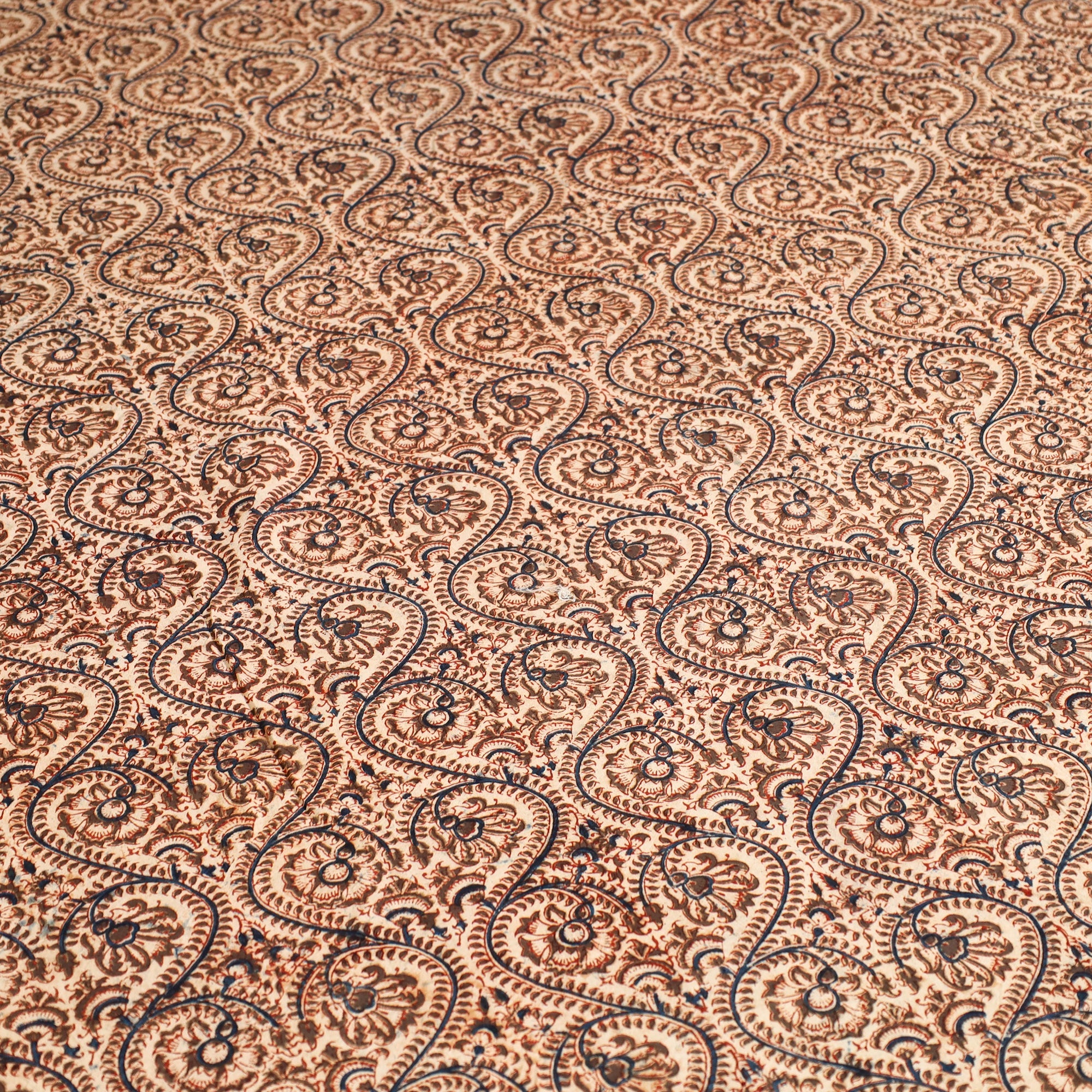PITCHUKA SRINIVAS KALAMKARI PEDANA Brown - Block Print Cotton Pedana Kalamkari Bed Sheet 14 - view 5