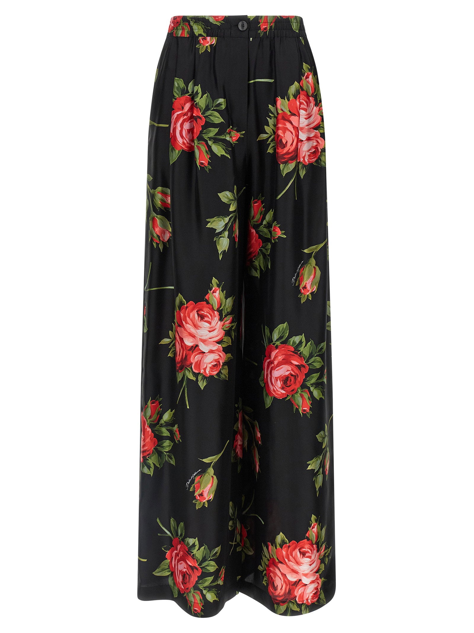 Dolce & Gabbana Bouquet Rose Pants – 100% silk