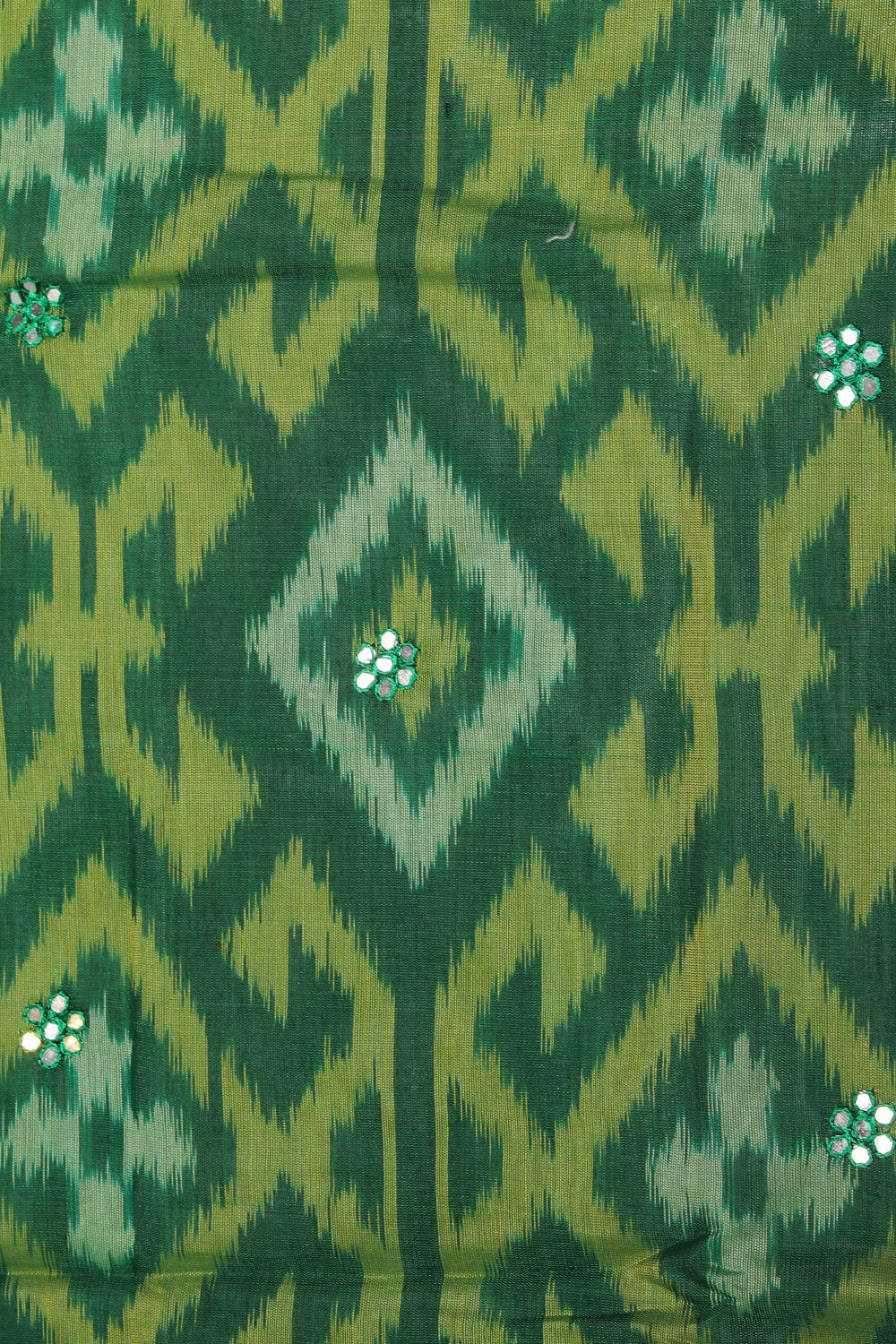 Kalanjali Ikat Cotton-Silk Green Saree – Women's - view 2