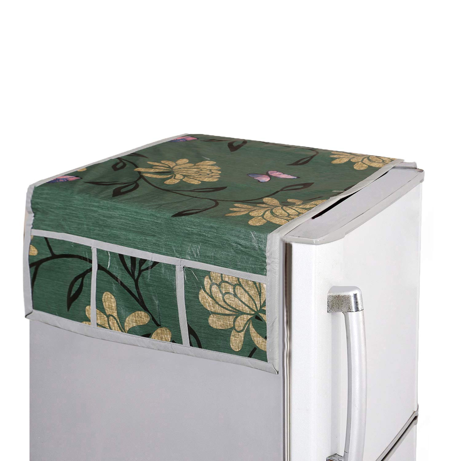 Kuber Industries PVC 3 Pieces Fridge Mats, 2 Piece Handle Cover and 1 Piece Fridge Top Cover (Green)-CTKTC32920 - view 3