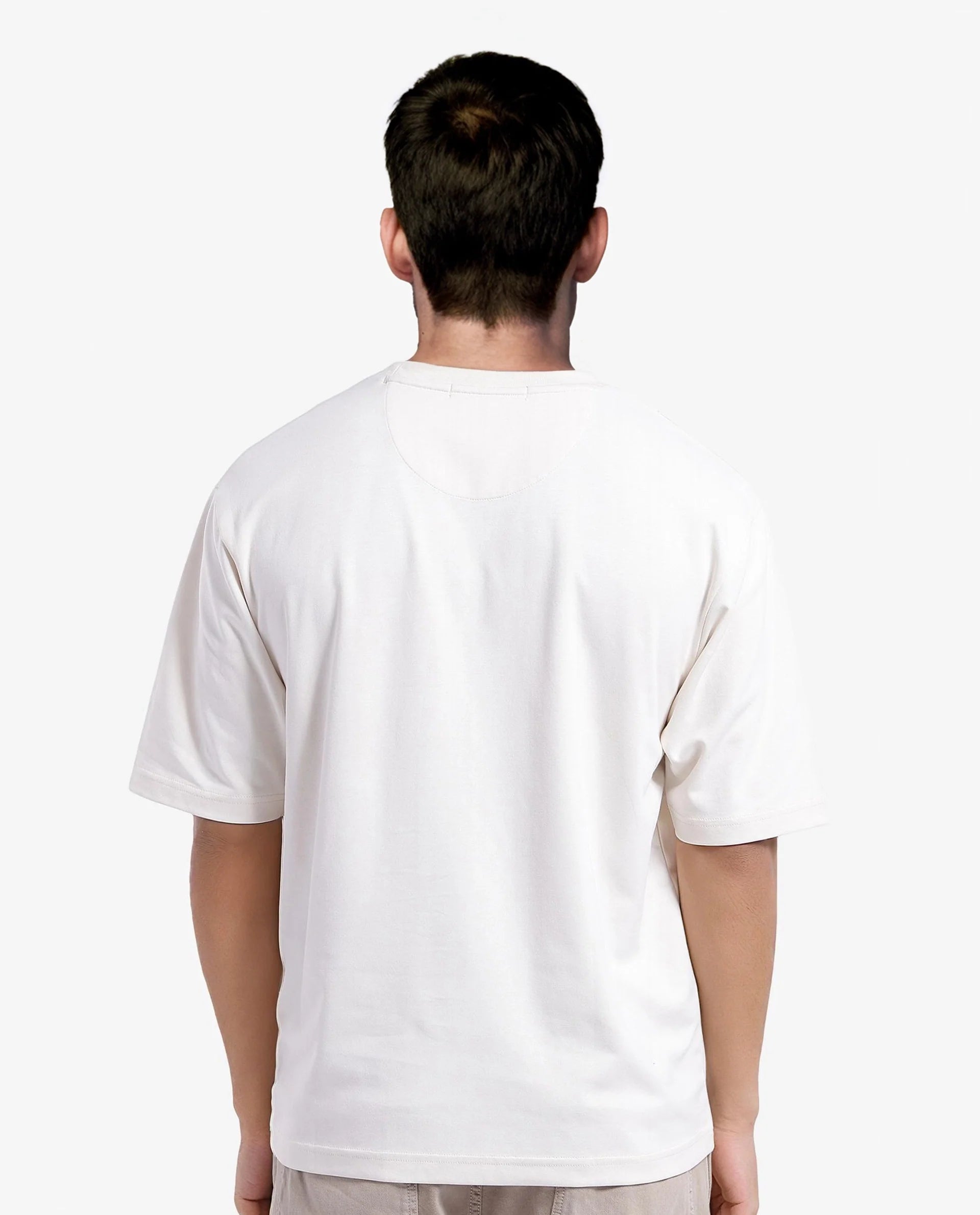 Rare Rabbit Men Reat Off White Cotton Polyester Fabric Short Sleeve Crew Neck Boxy Fit Printed T-Shirt - view 8