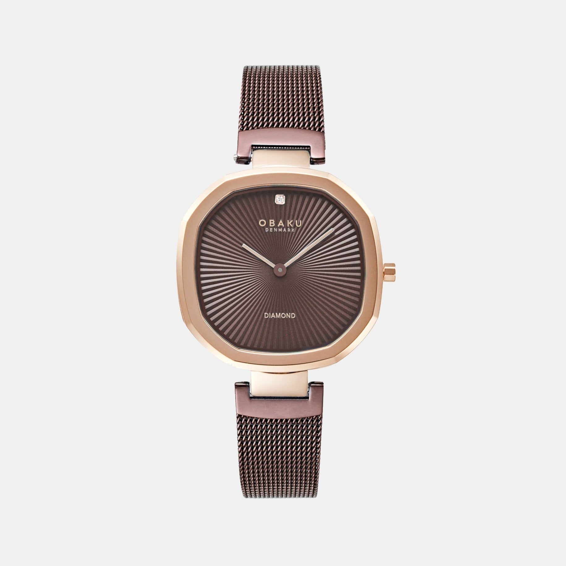 Obaku Brilliant Women Quartz Brown Dial Analog Stainless Steel Watch V277LXVNMN