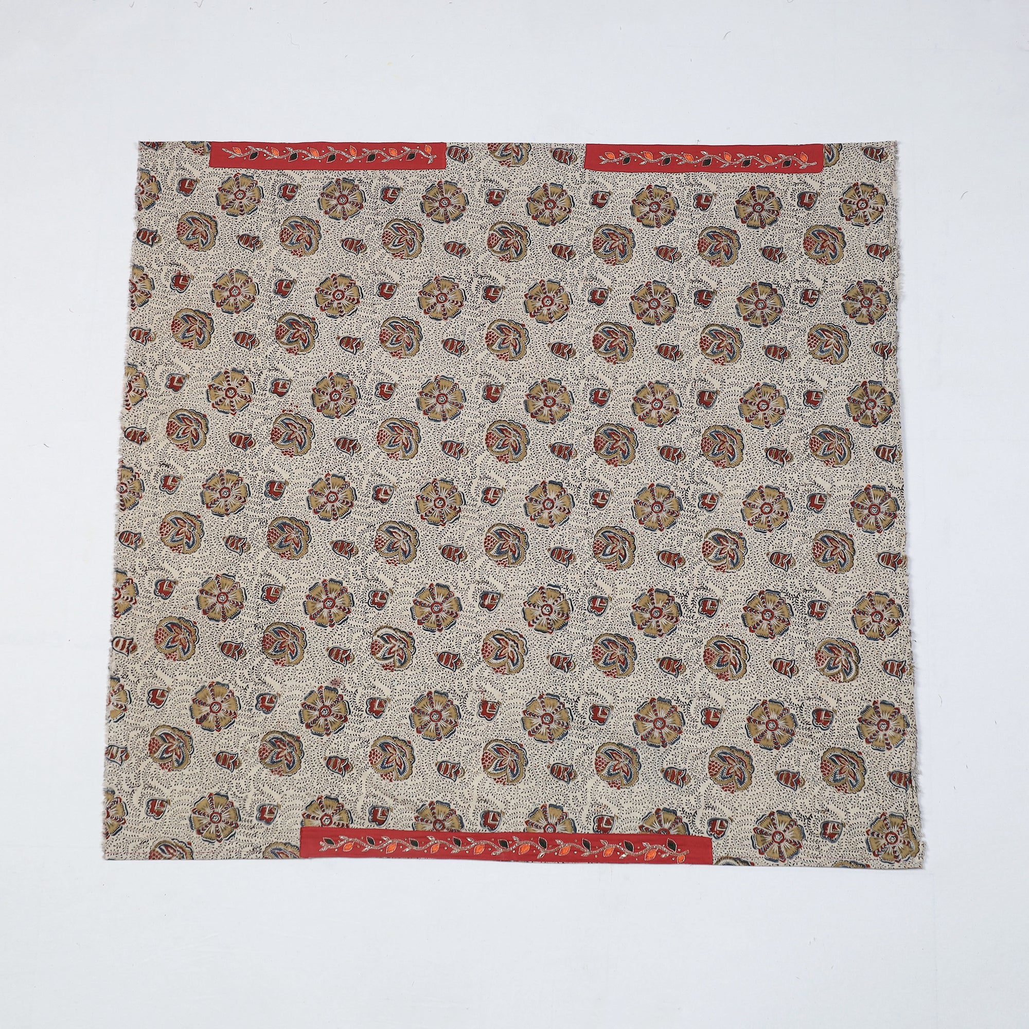 NOORI BAZAR Beige - Zardozi Hand Embroidered Kalamkari Cotton Blouse Piece - view 2