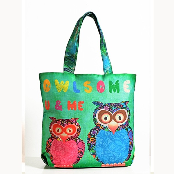 Swayam India Designer Green Animal Theme Bags- Owl-1