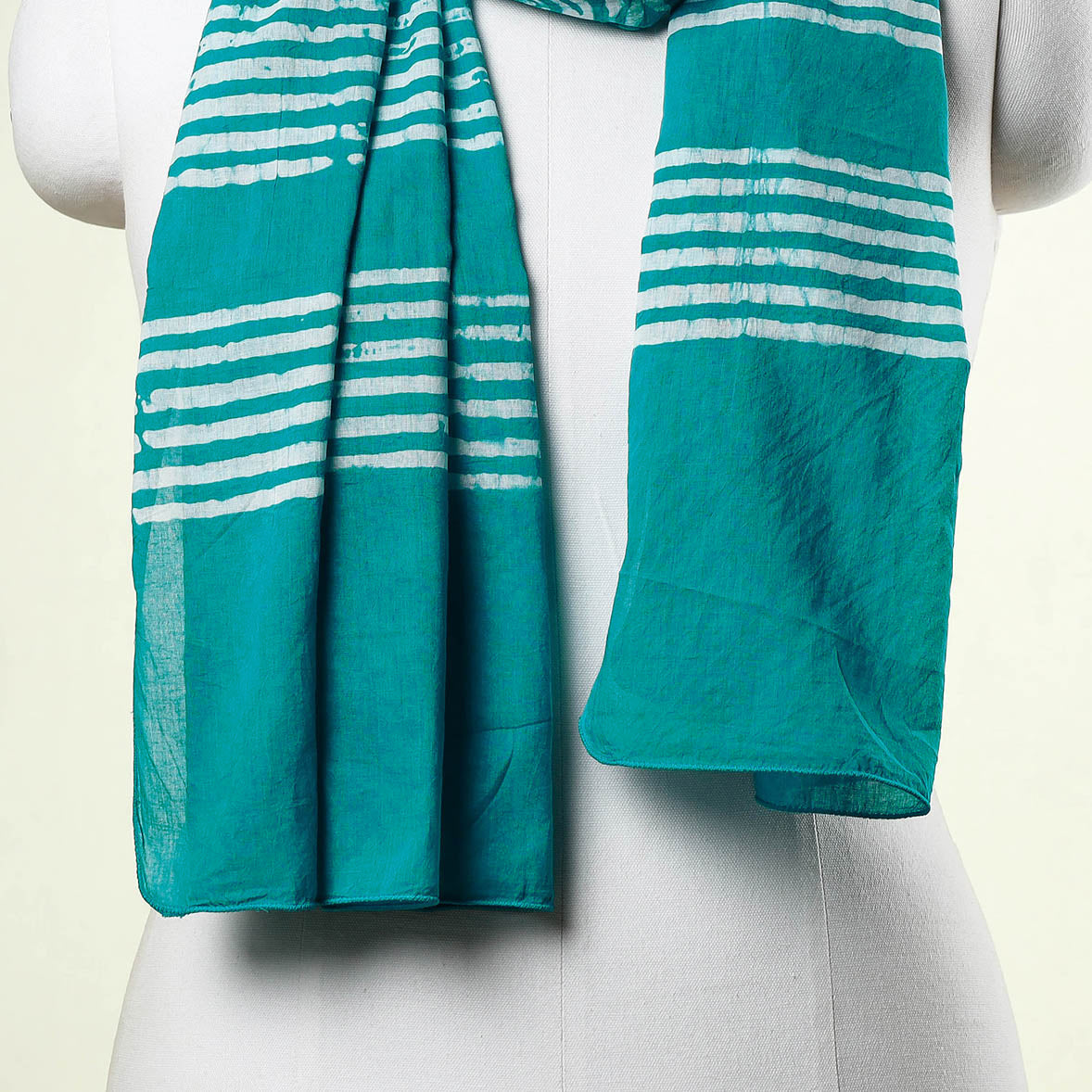 BATIK BY MD. SHARIFF Blue - Batik Block Printed Cotton Stole - view 3
