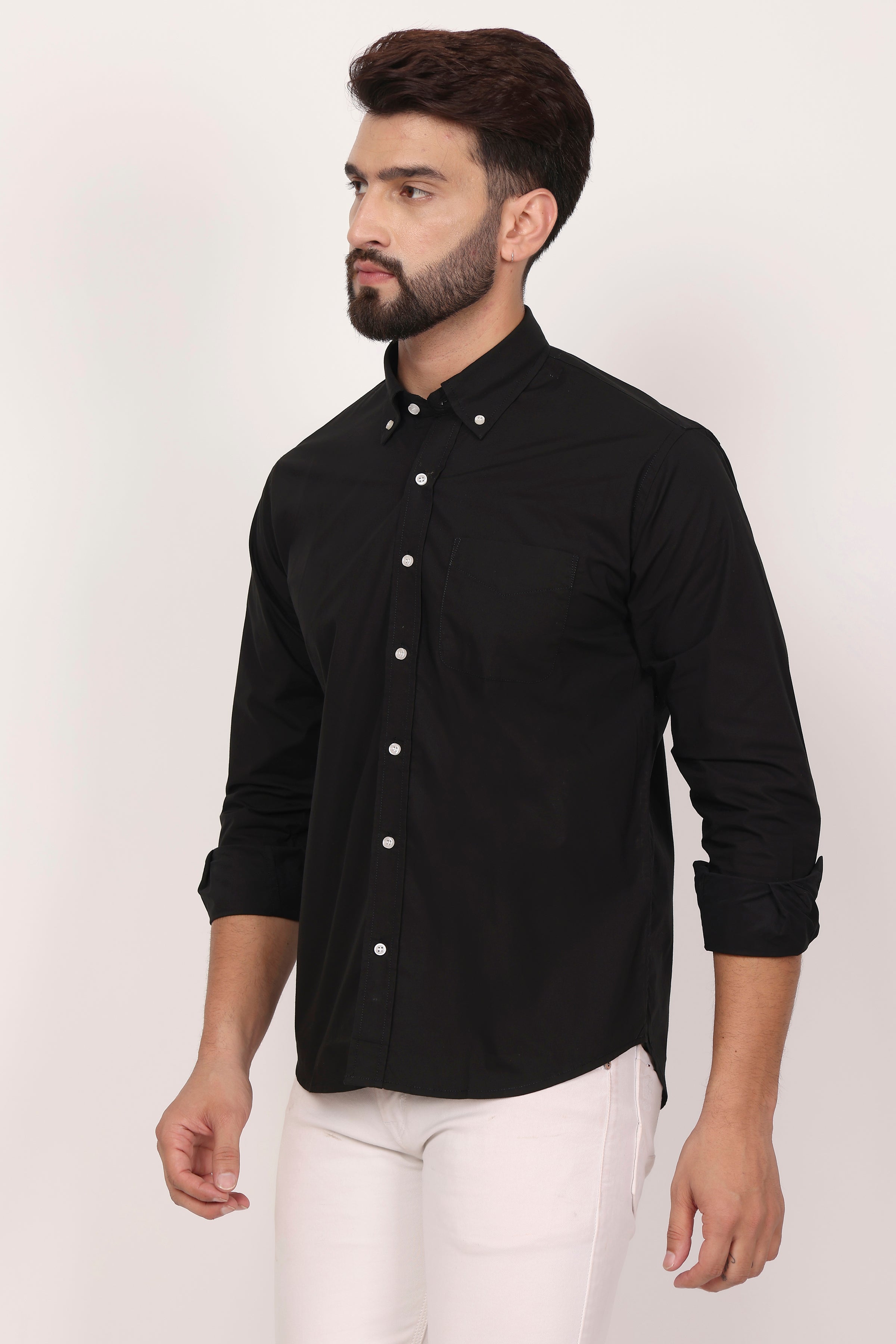 BlackTree New Royal Blue Down Button Casual Shirt I 100% Cotton Twill - view 3