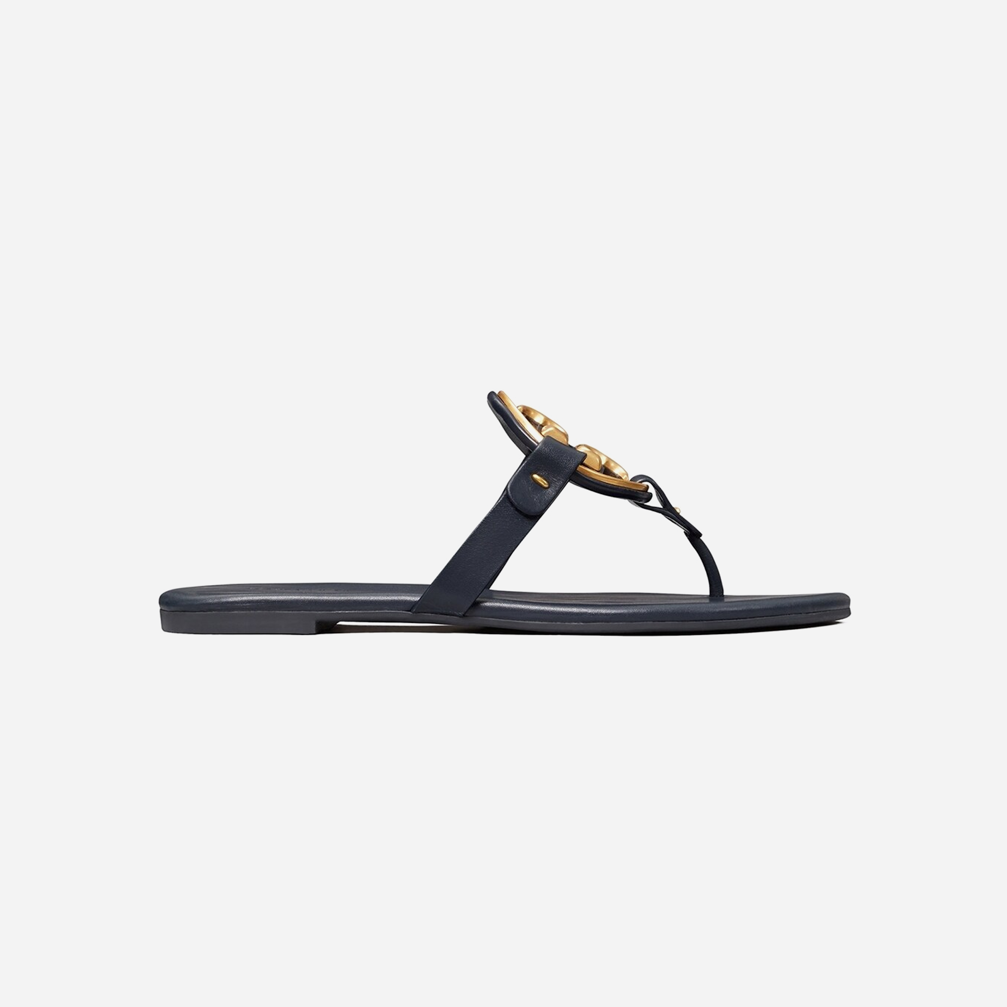 Tory Burch Miller Soft Metal Logo Sandal Perfect Navy - view 2