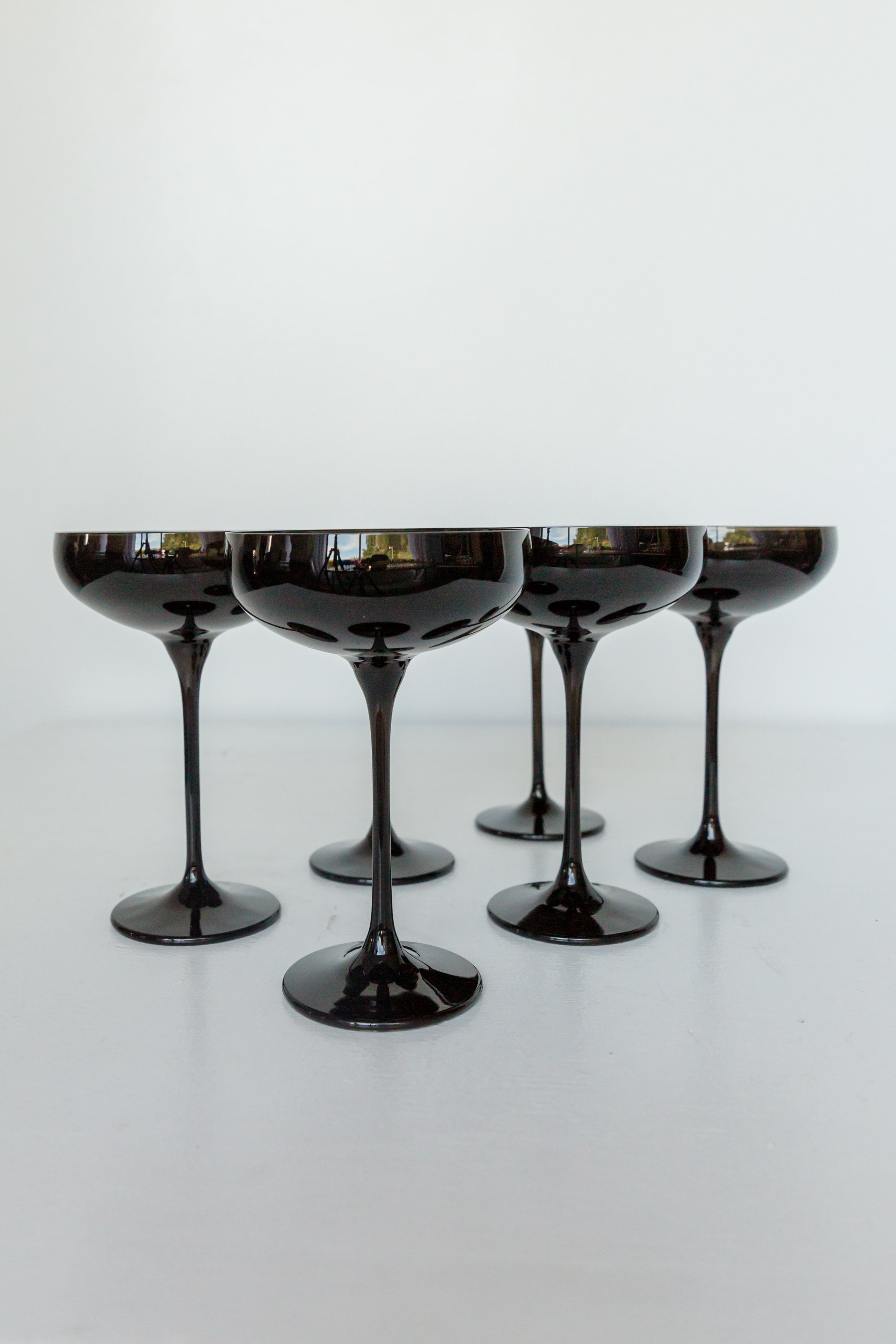 Estelle Colored Glass Estelle Colored Champagne Coupe Stemware - Set of 6 {Black Onyx} - view 2