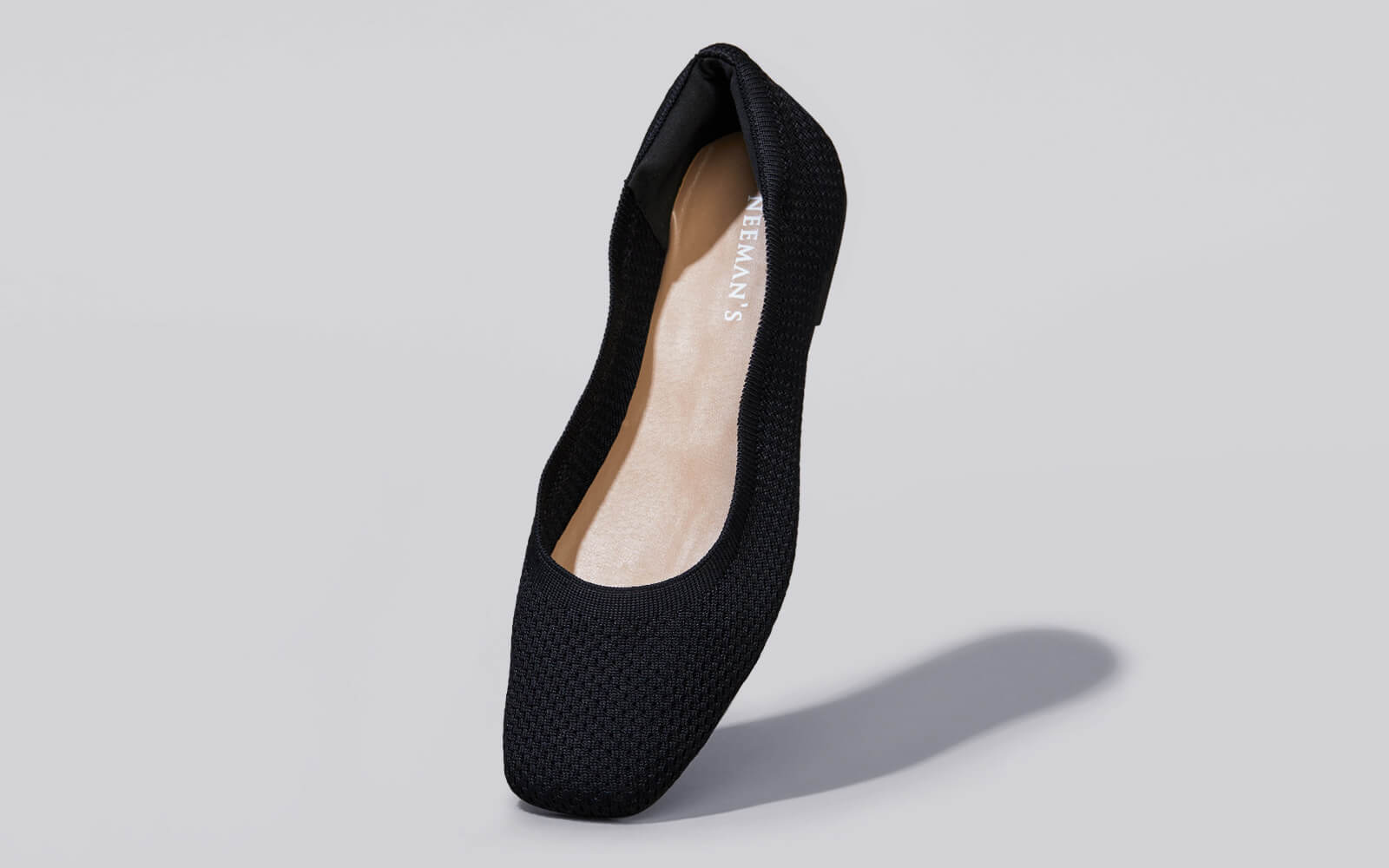 Neeman's Plush Square Flats : Black - view 7
